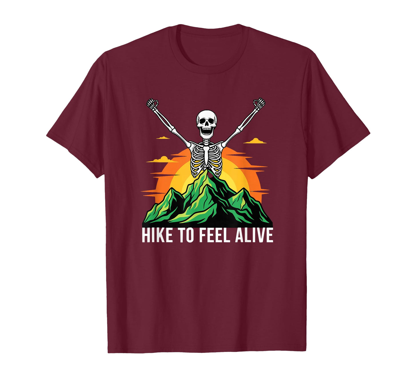 Hike to Feel The Nature Skeleton Hiker T-Shirt
