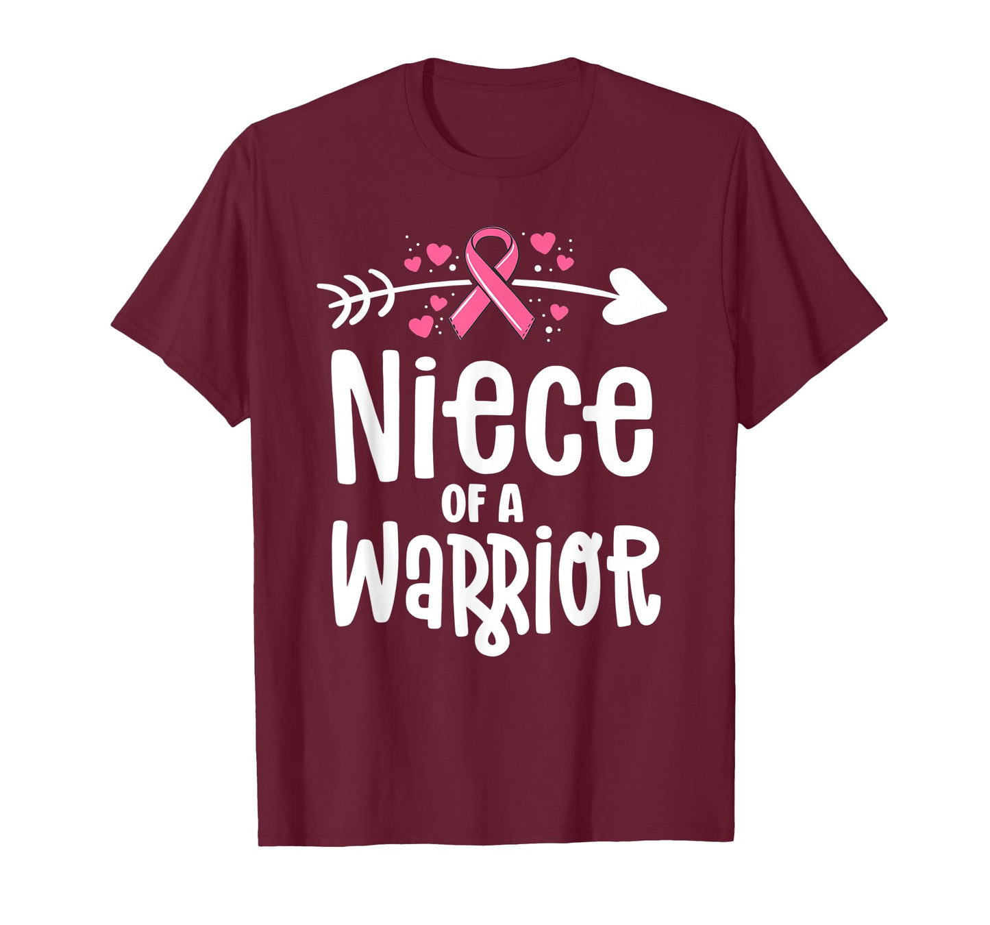 Niece Of A Warrior Family Breast Cancer Shirts Pink Ribbon T-Shirt