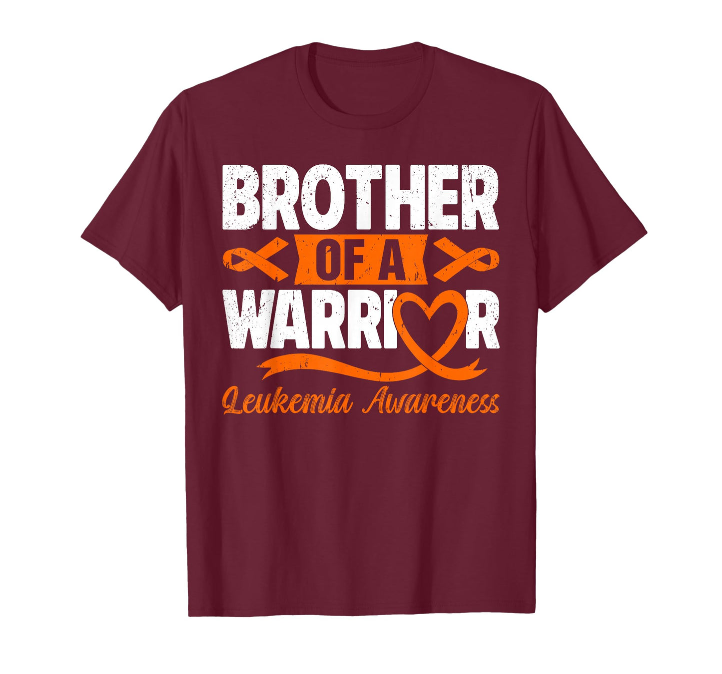 Brother Of A Warrior Leukemia Awareness Orange Ribbon T-Shirt