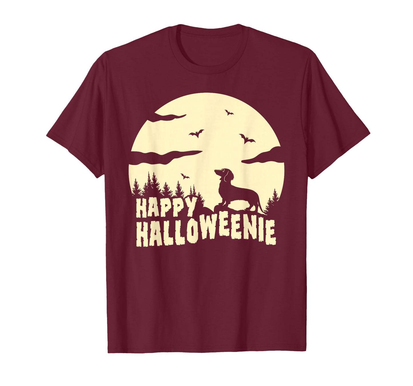 Dachshund Dog Halloween Costume Weiner Dog Moon Halloween T-Shirt