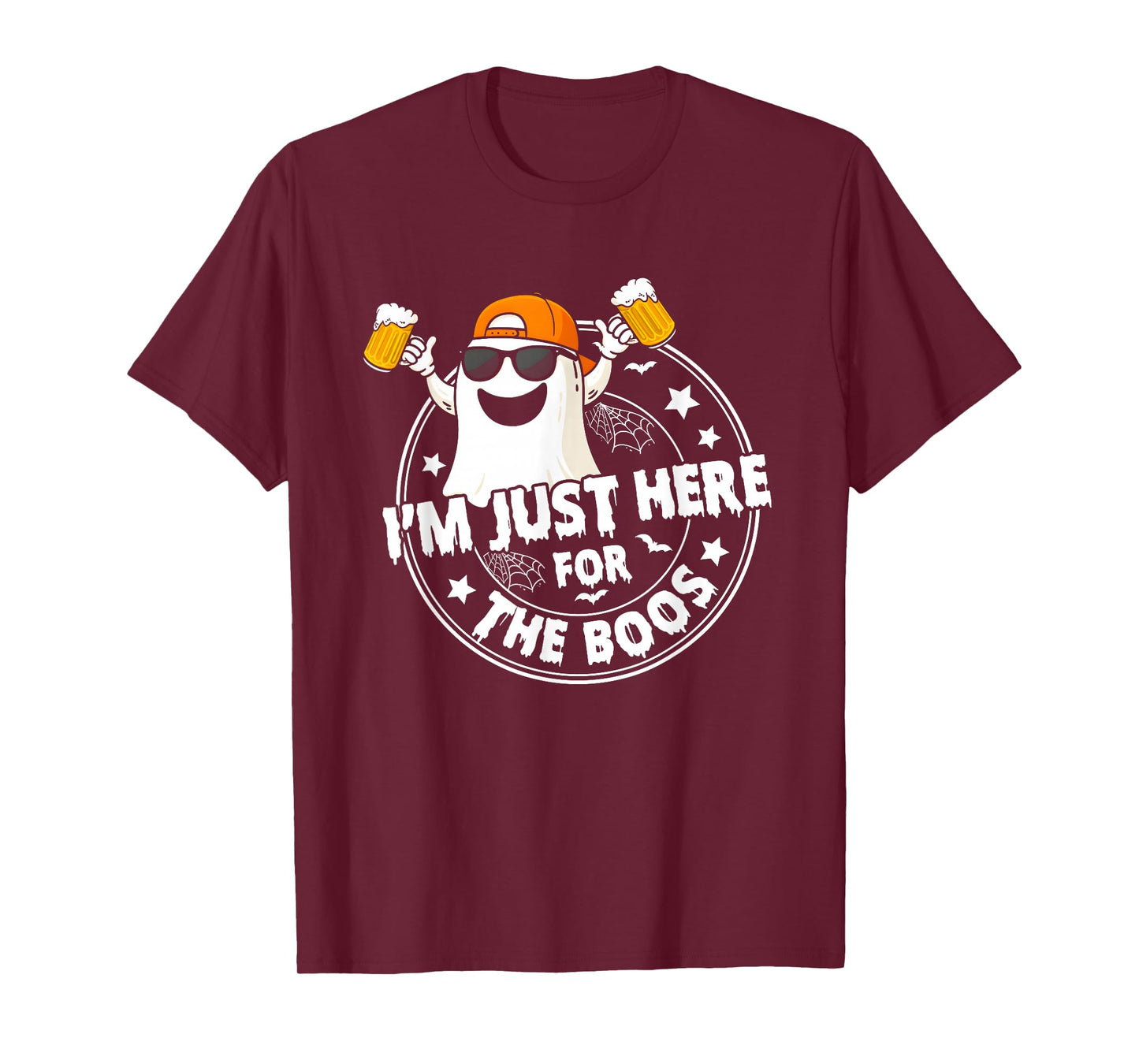 I'm Just Here for The Boos Funny Halloween Ghost Men Women T-Shirt