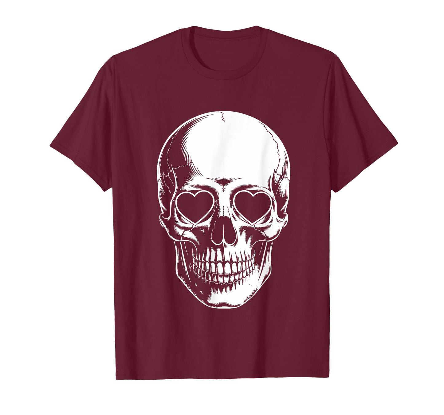 Skull Skeleton Heart Eyes Bones Lazy Halloween Costume T-Shirt
