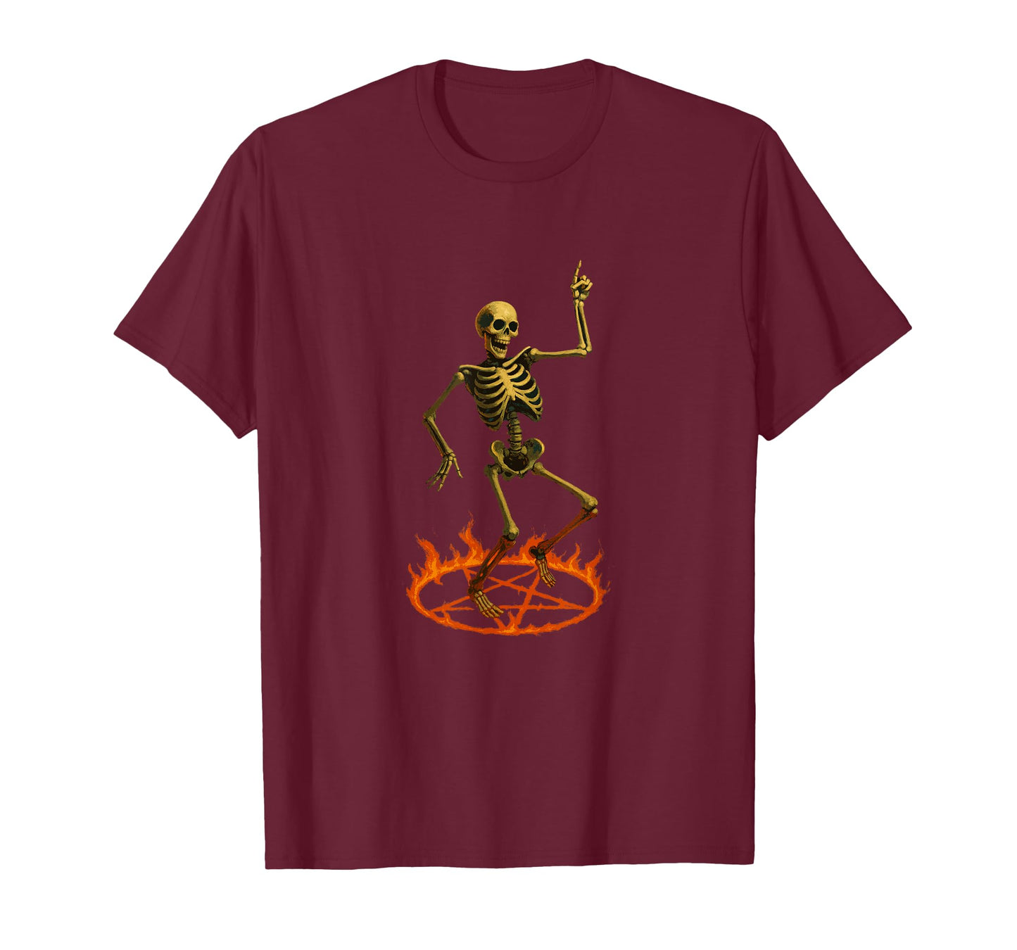 Funny Skeleton Dancing Sigil of Baphomet Halloween Costume T-Shirt