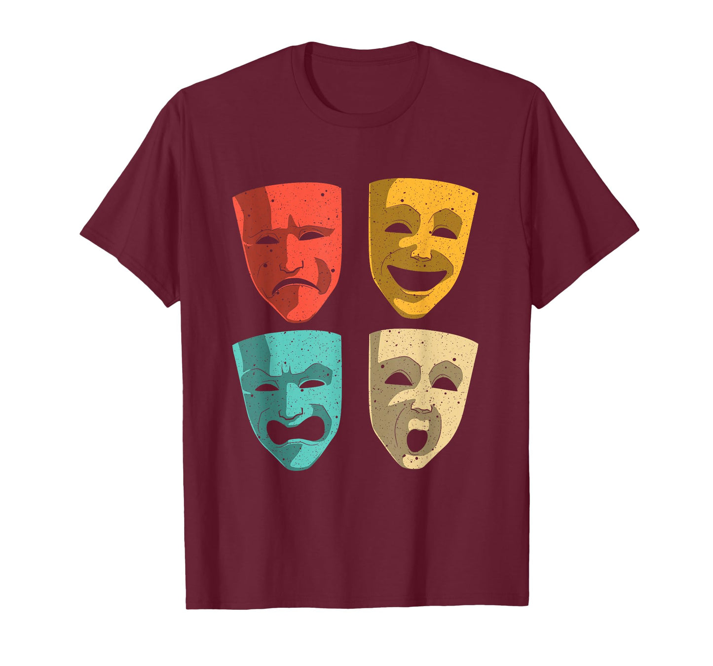 Funny Theater Design Men Women Theatre Masks Broadway Drama T-Shirt
