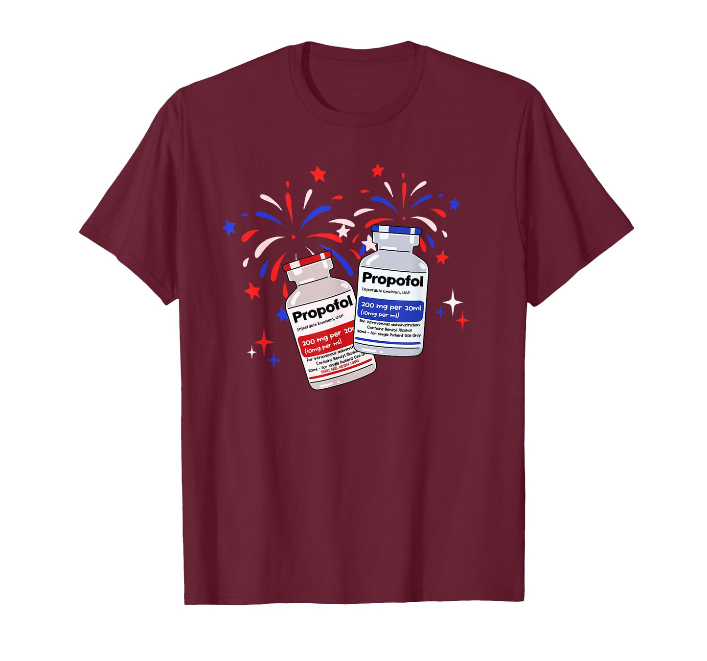 ICU Nurse 4th Of July New Year ER Nurse Gifts Poppin Bottles T-Shirt