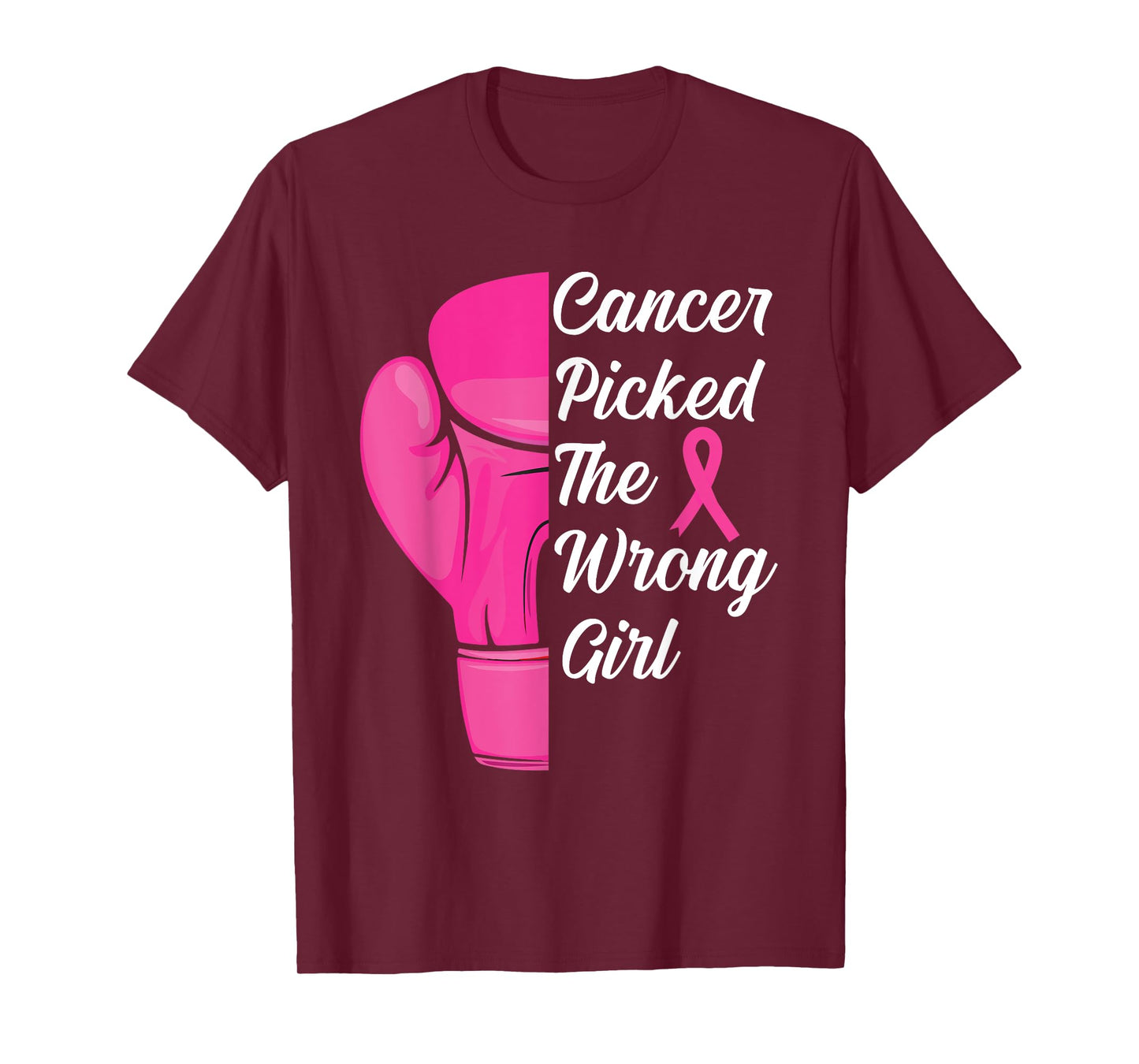 Cancer Picked The Wrong Girl Breast Cancer Awareness Support T-Shirt
