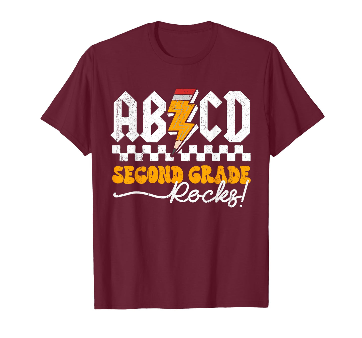 AB CD Second Grade Rocks 2nd Grader Teacher Boys Girls Kids T-Shirt