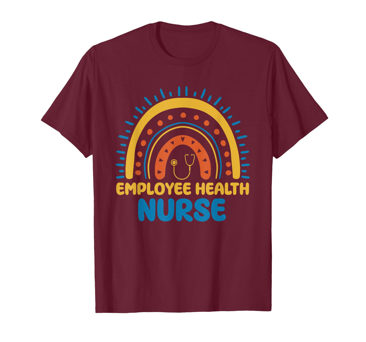 Cute Employee Health Nurse Boho Rainbow Occupational Health T-Shirt