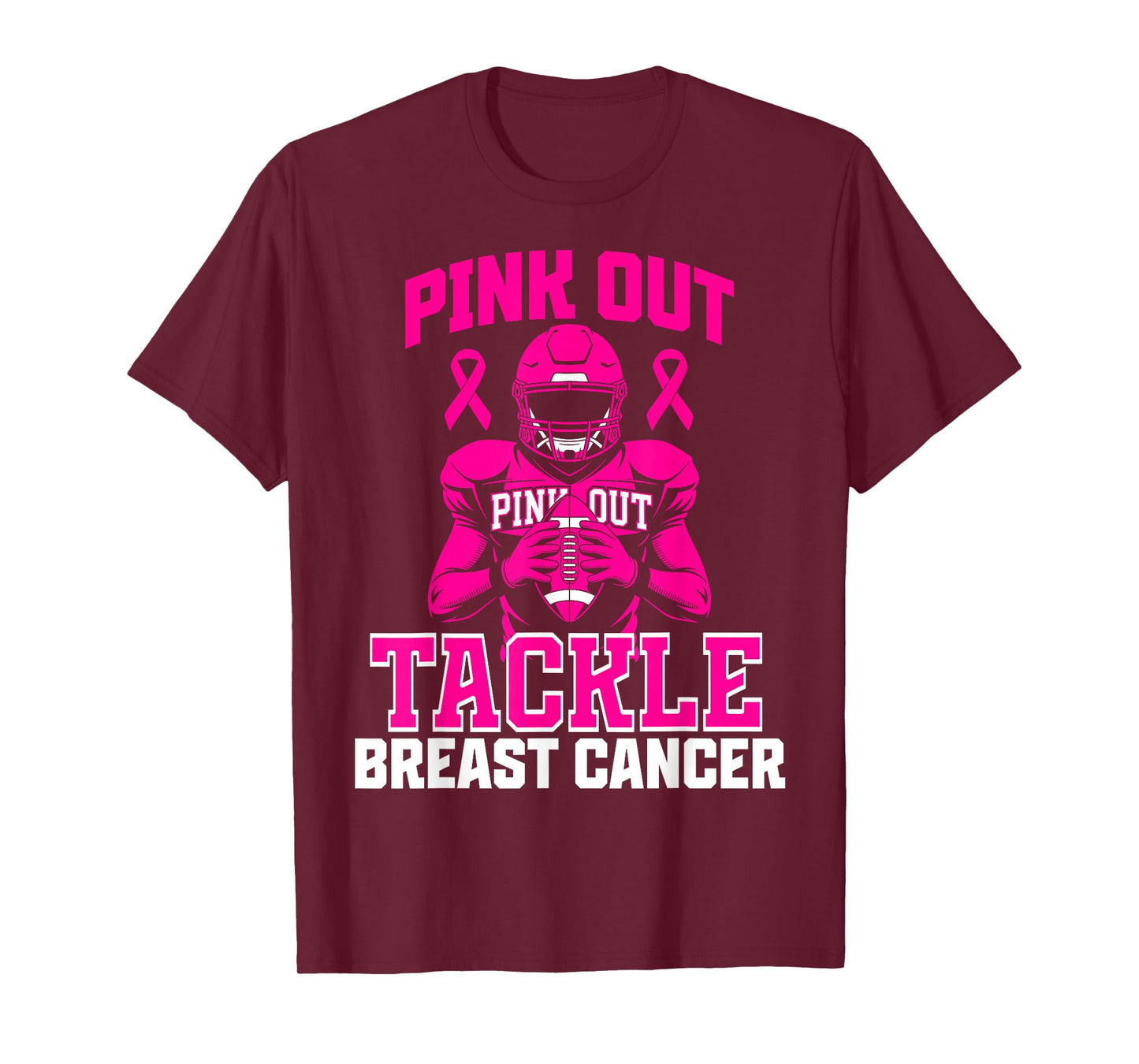 Pink Out Football Tackle Breast Cancer T-Shirt