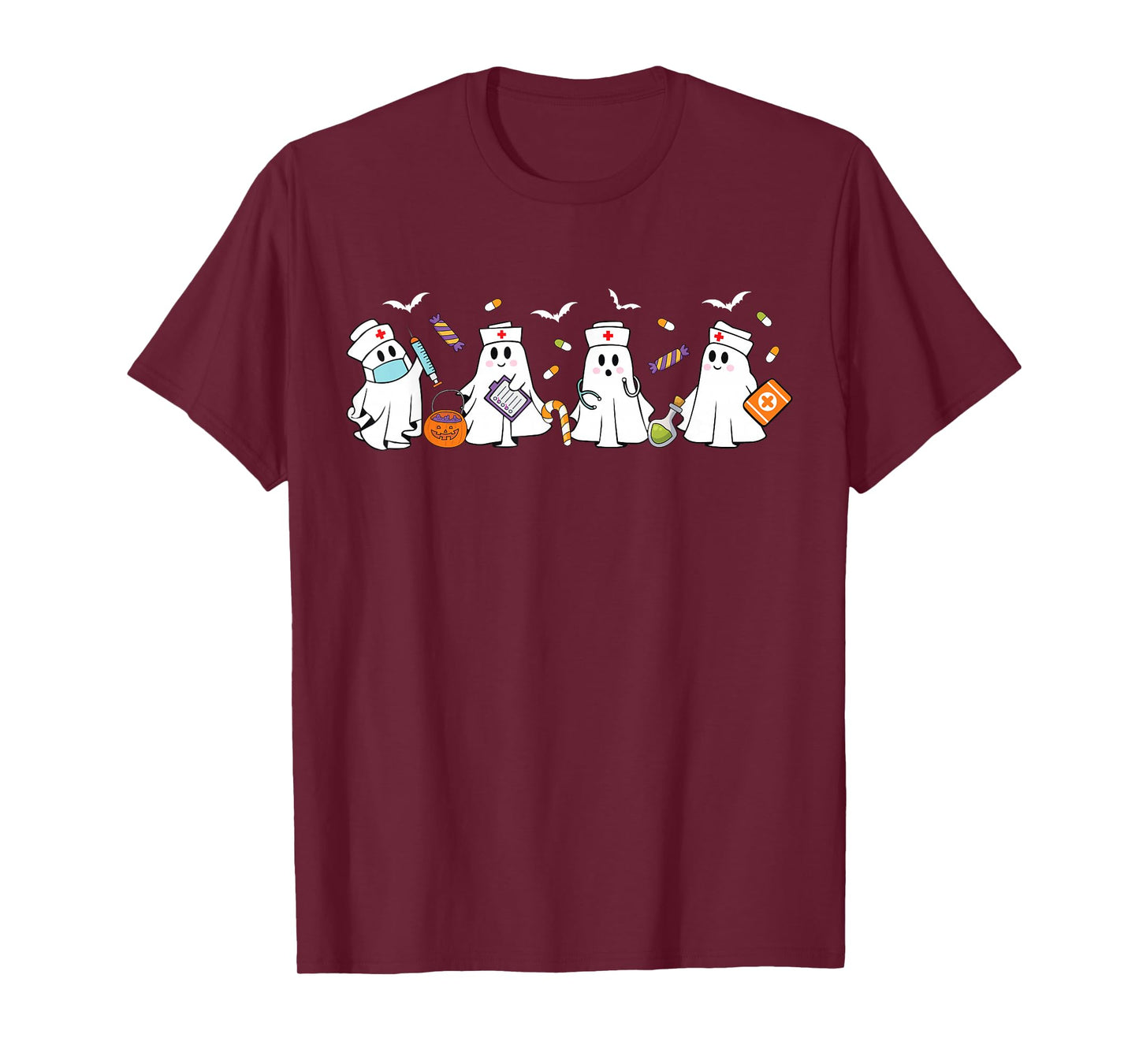 Funny Ghost Nurses Halloween Healthcare Worker Nurse T-Shirt