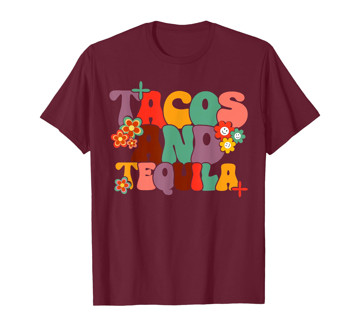 Tacos And Tequila Cinco De Mayo Groovy Mexican Drinking T-Shirt