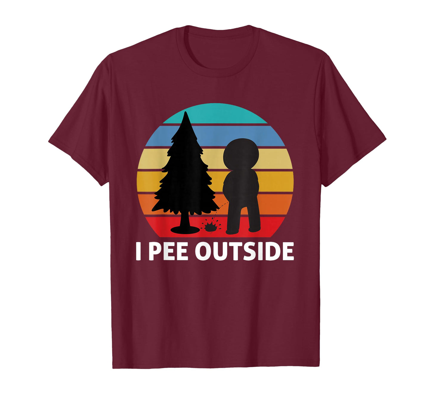 Funny Camping Quote Tee Unisex-Adults Black Short Sleeve Classic Fit T-Shirt Small I Pee Outside Camping