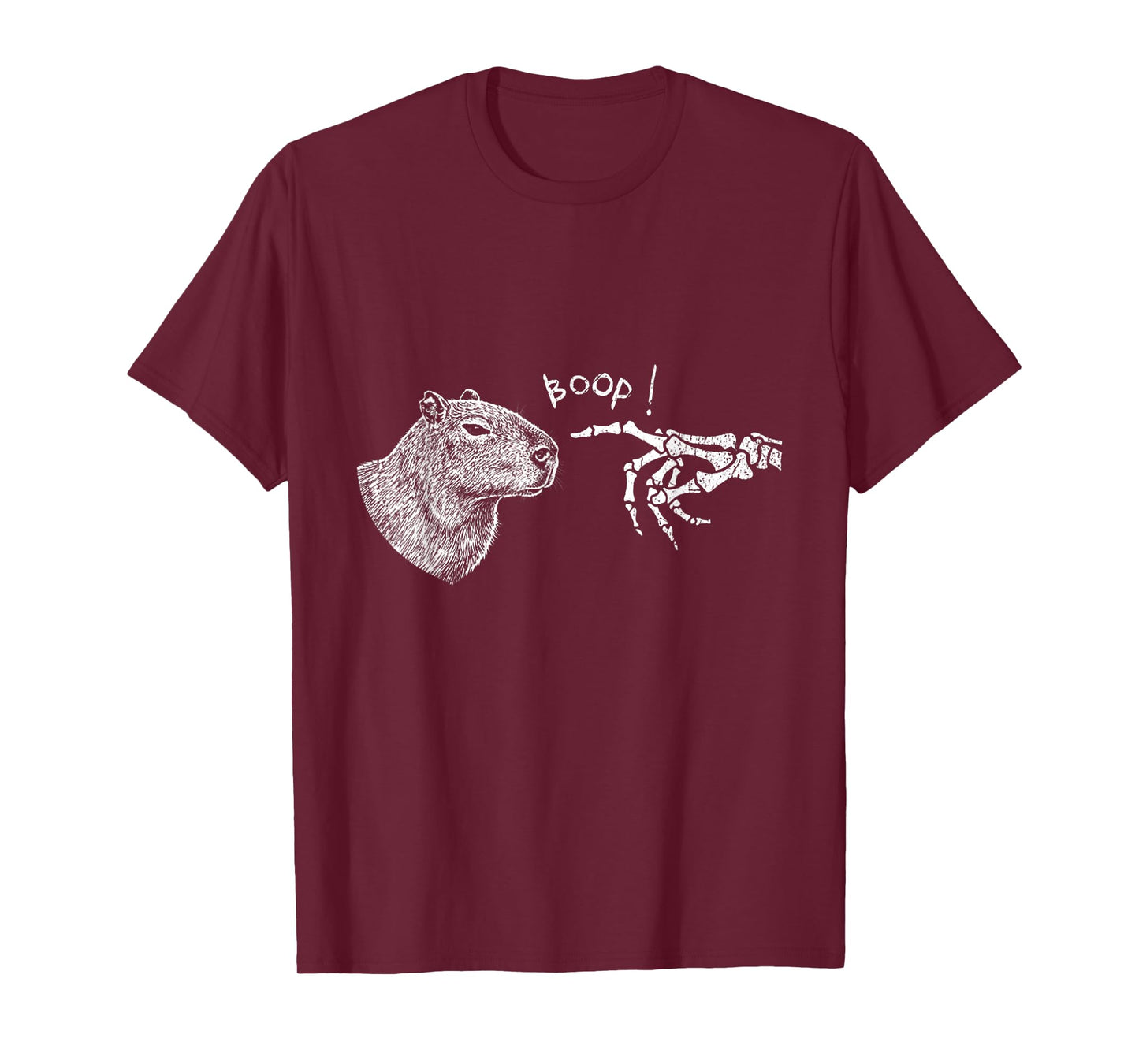 Capybara Skeleton Hand Boop Halloween Women Girls Kids T-Shirt