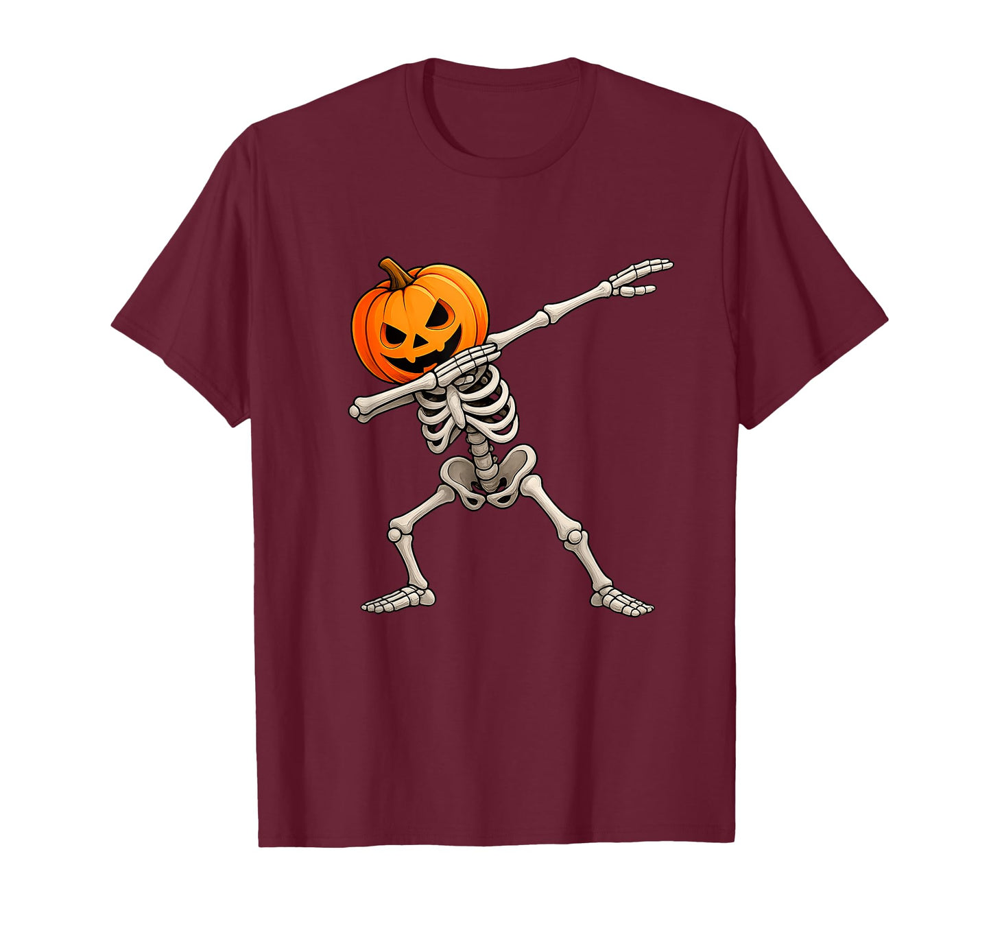 Halloween Dabbing Skeleton Pumpkin Dab Scary Kids Boys Girls T-Shirt