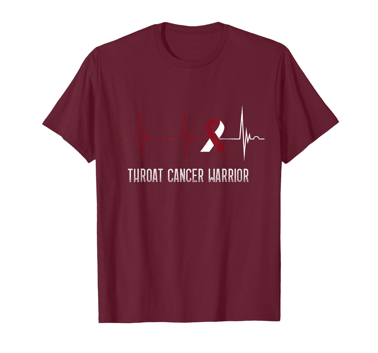 Throat Cancer Warrior Heartbeat EKG Pulse Throat Cancer T-Shirt