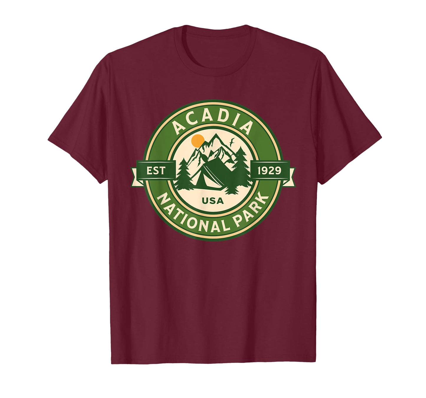 Acadia National Park Maine Hike Camp Outdoors Retro T-Shirt