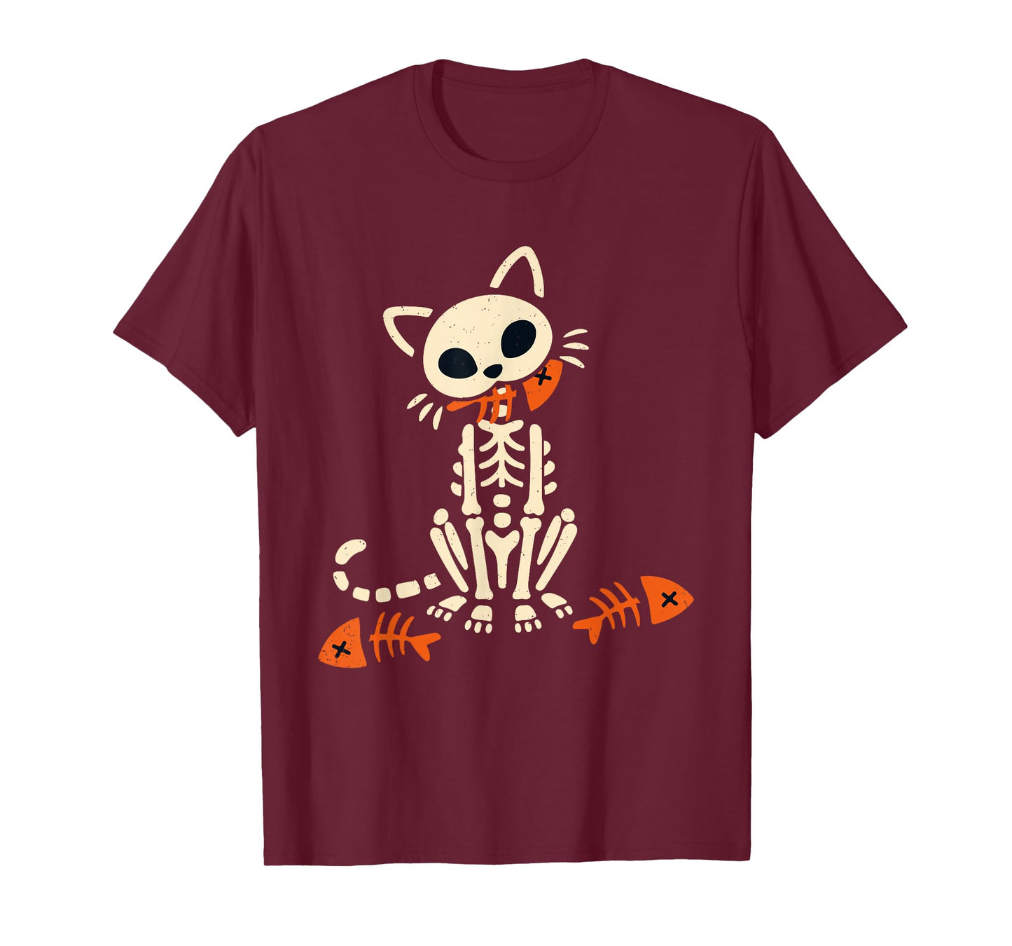 Cat Skeleton Halloween Kitten Lover Feline Spooky Season T-Shirt