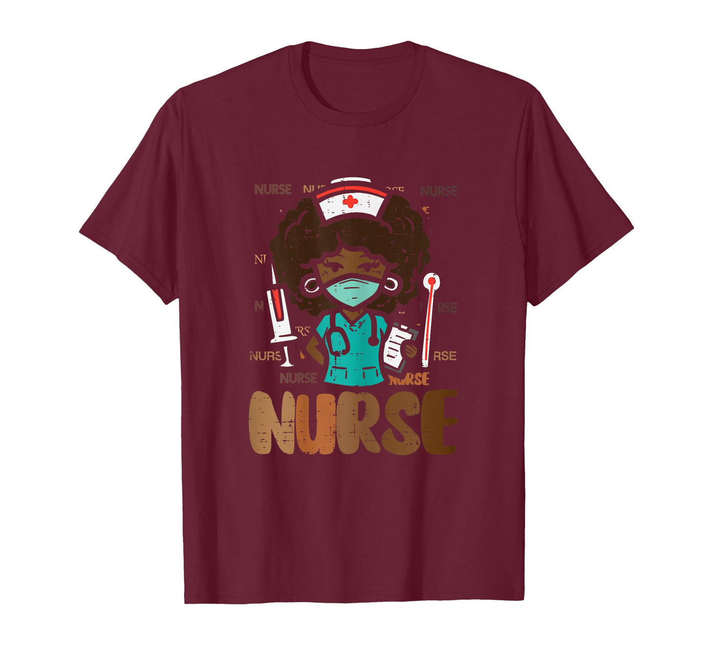 Black History Afro Nurse African Nursing Scrub Top Women T-Shirt