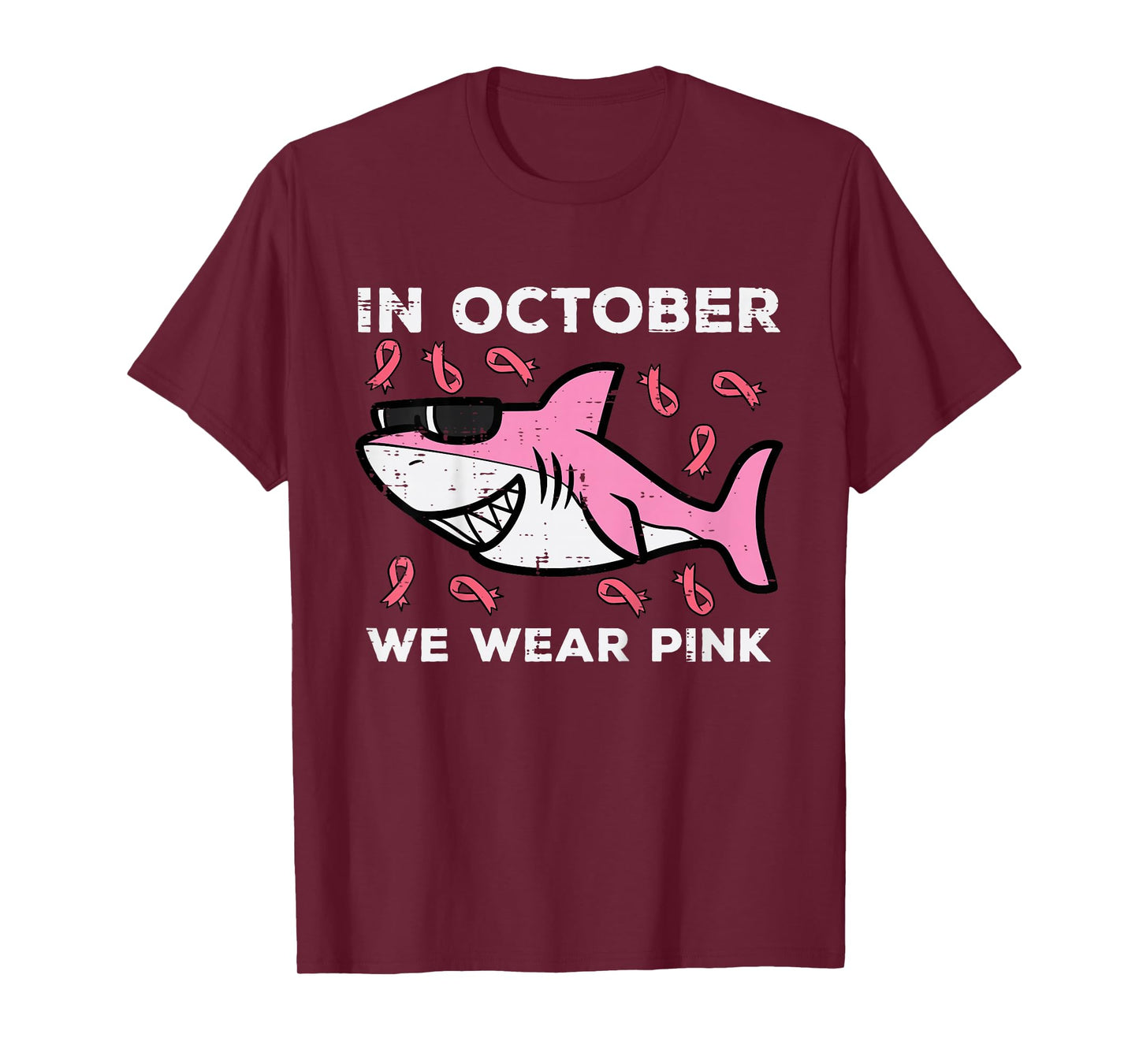 Kids Breast Cancer Shark October We Wear Pink Toddler Boys Kids T-Shirt