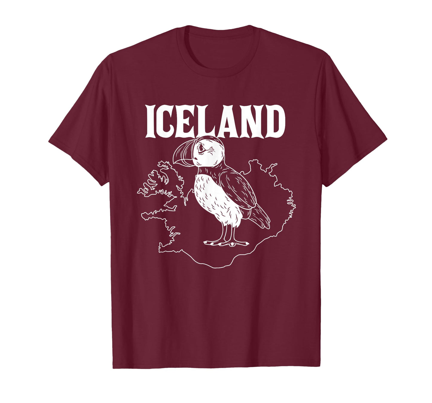 Funny Puffin Bird Iceland Map Puffins Seabirds Lovers Outfit T-Shirt