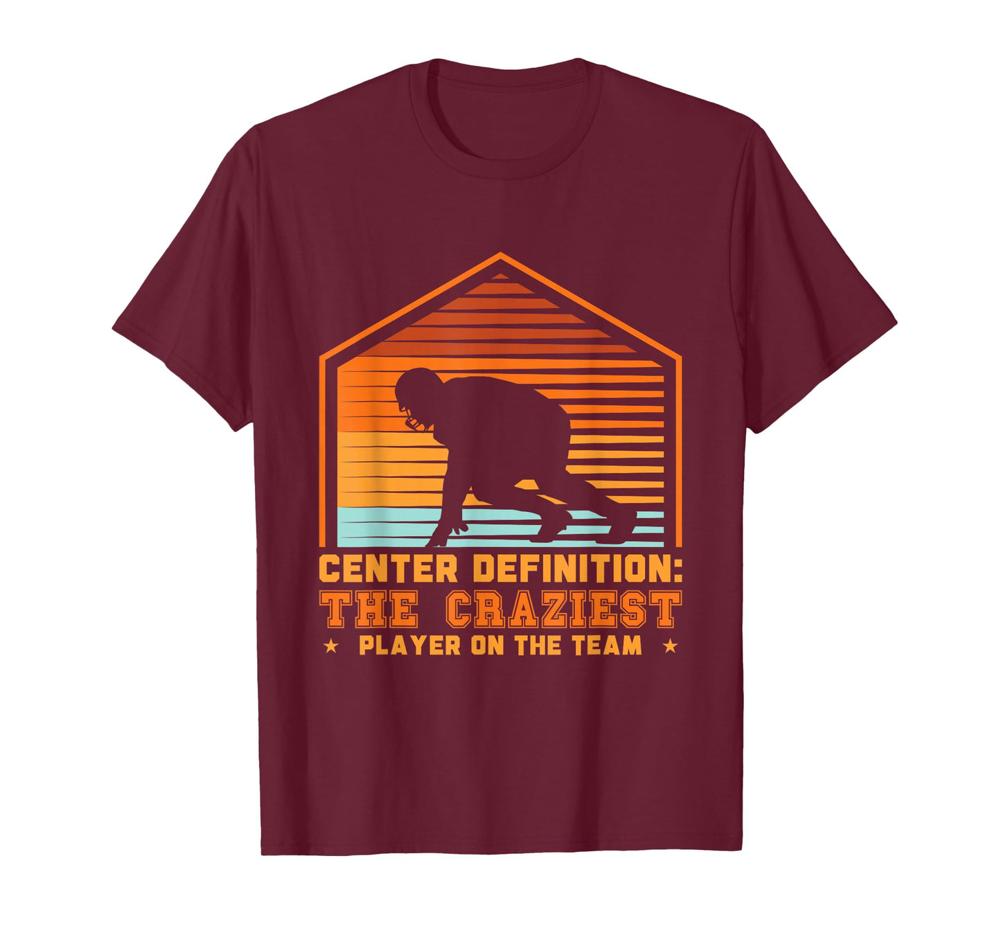 Football Center Definition Funny Lineman Retro Sports T-Shirt