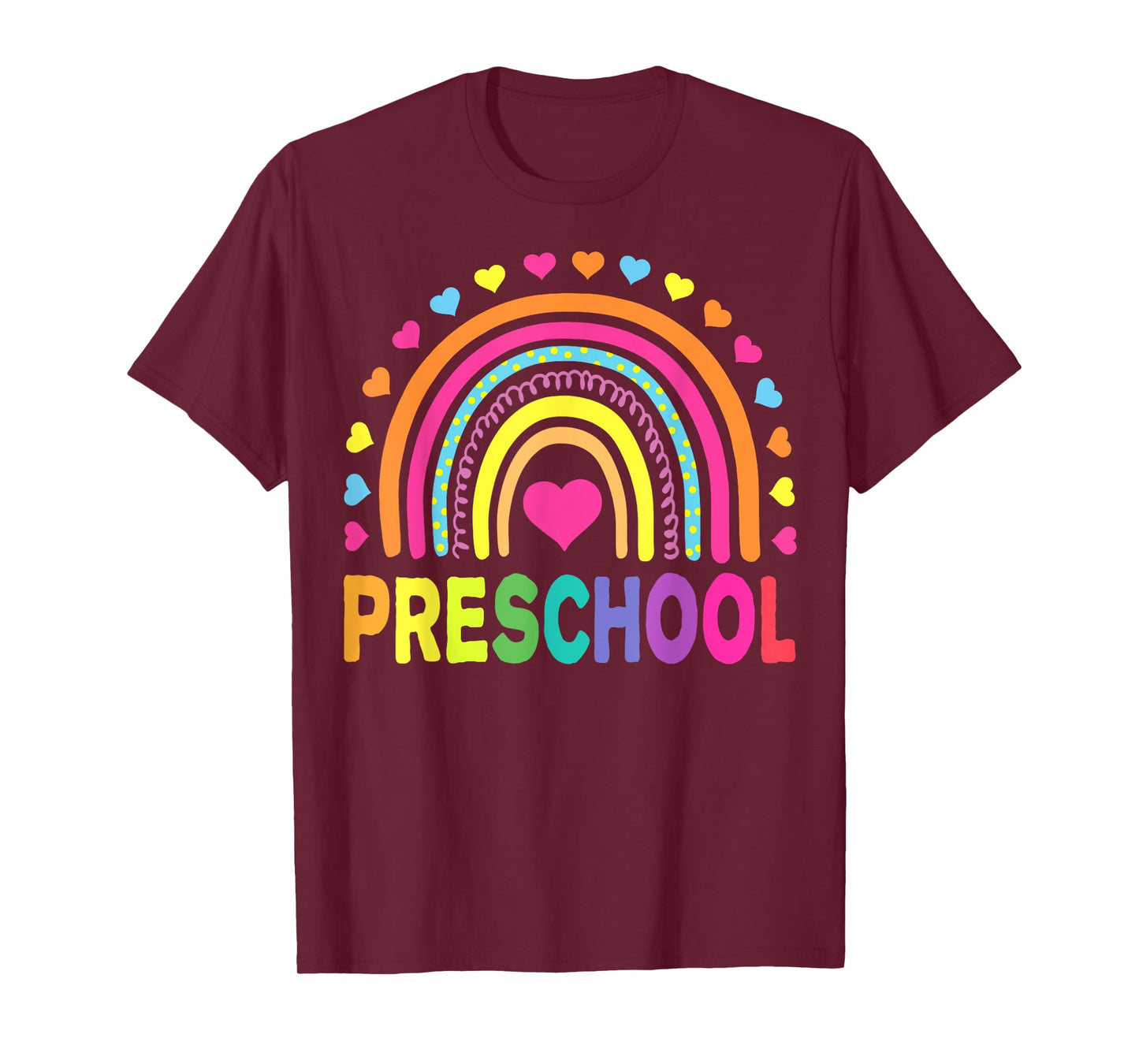 Preschool Rainbow Girls Boys Kids Teacher Back To School T-Shirt