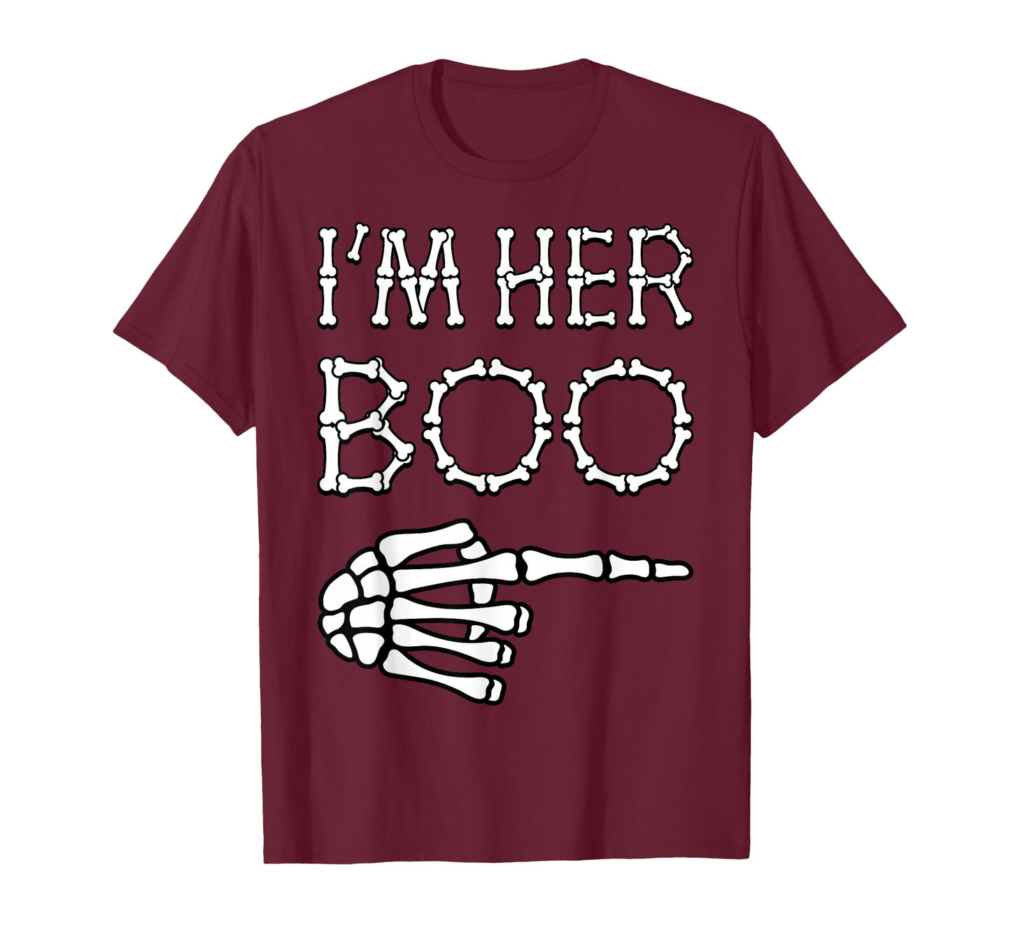 I’m Her Boo I’m His Ghoul Halloween Couple Matching Skeleton T-Shirt