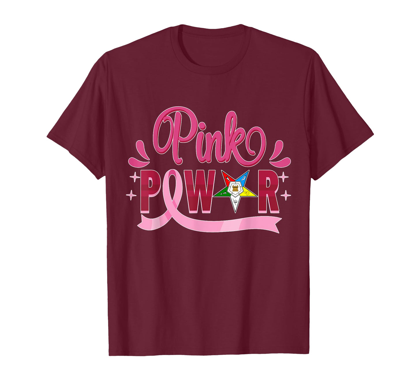 OES Pink Power Order of Eastern Star Breast Cancer Awareness T-Shirt