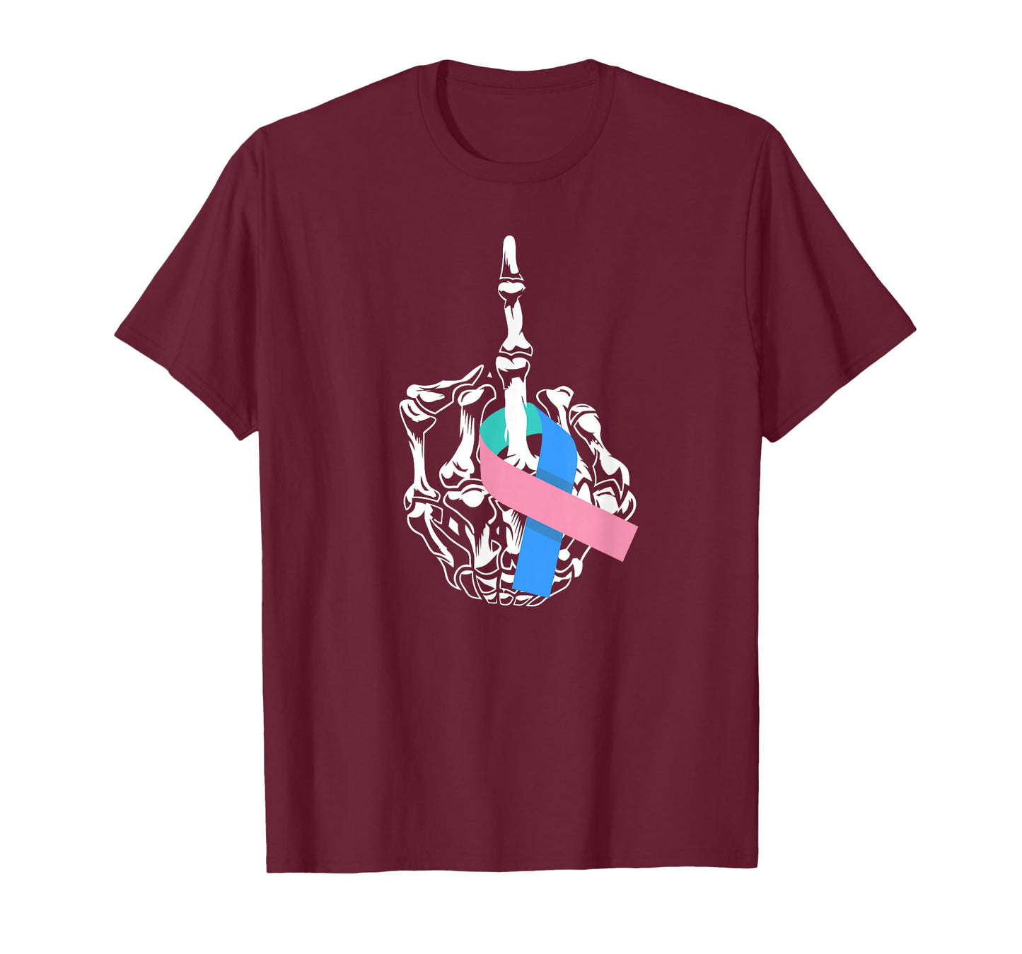 Fuck Thyroid Cancer Middle Finger Thyroid Cancer Awareness T-Shirt