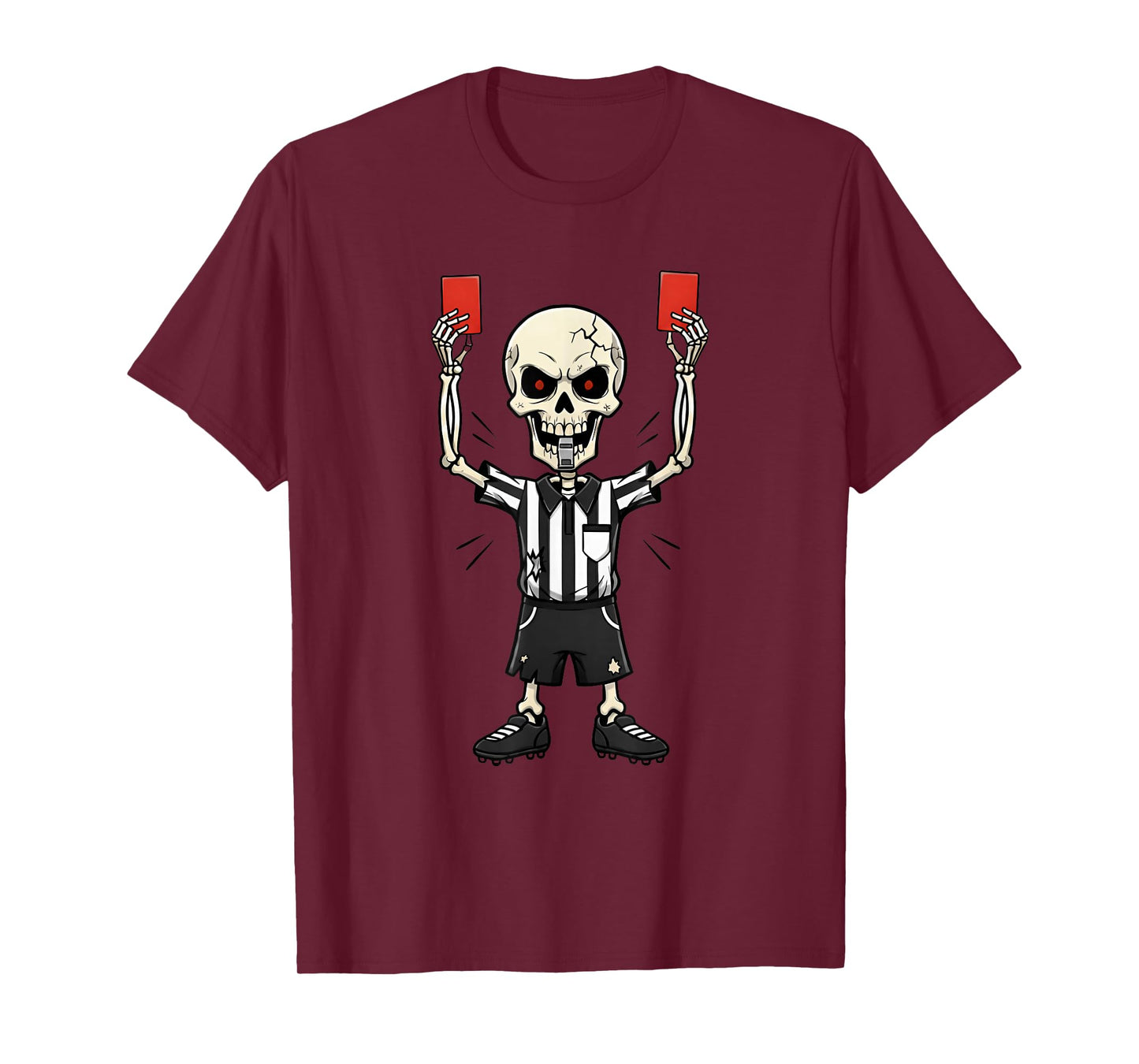 Halloween Skeleton Referee Soccer T-Shirt