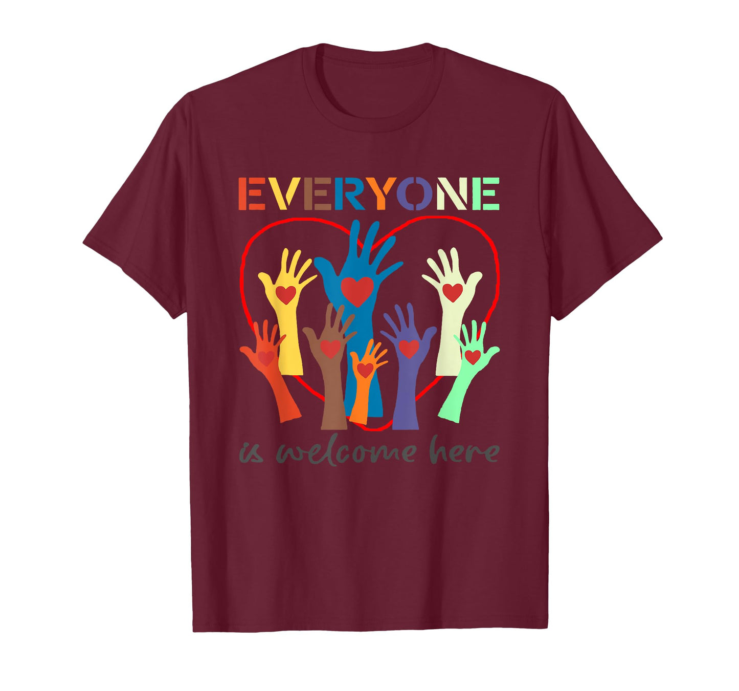 Trendy Tee Groovy Idaho Teacher Everyone Is Welcome Here T-Shirt