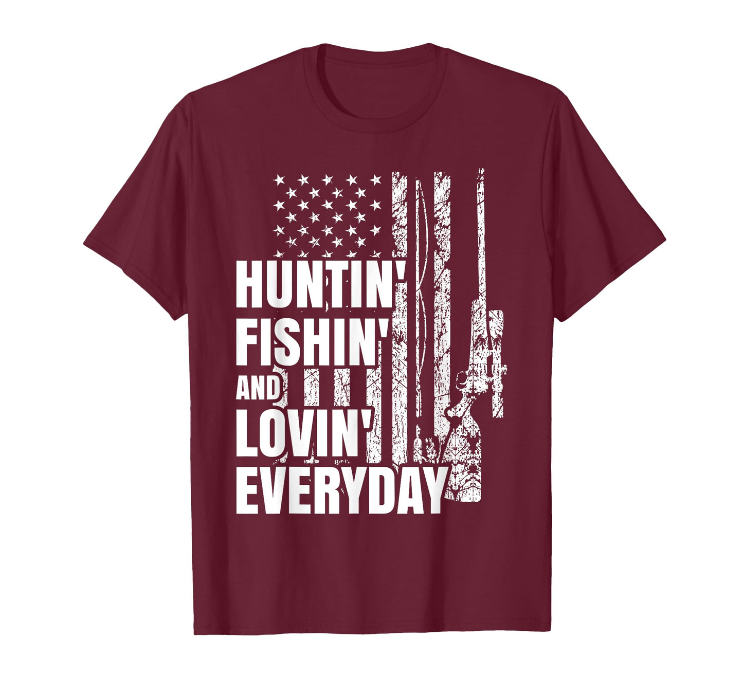 Hunting Fishing Loving Everyday American Deer Hunter Patriot T-Shirt