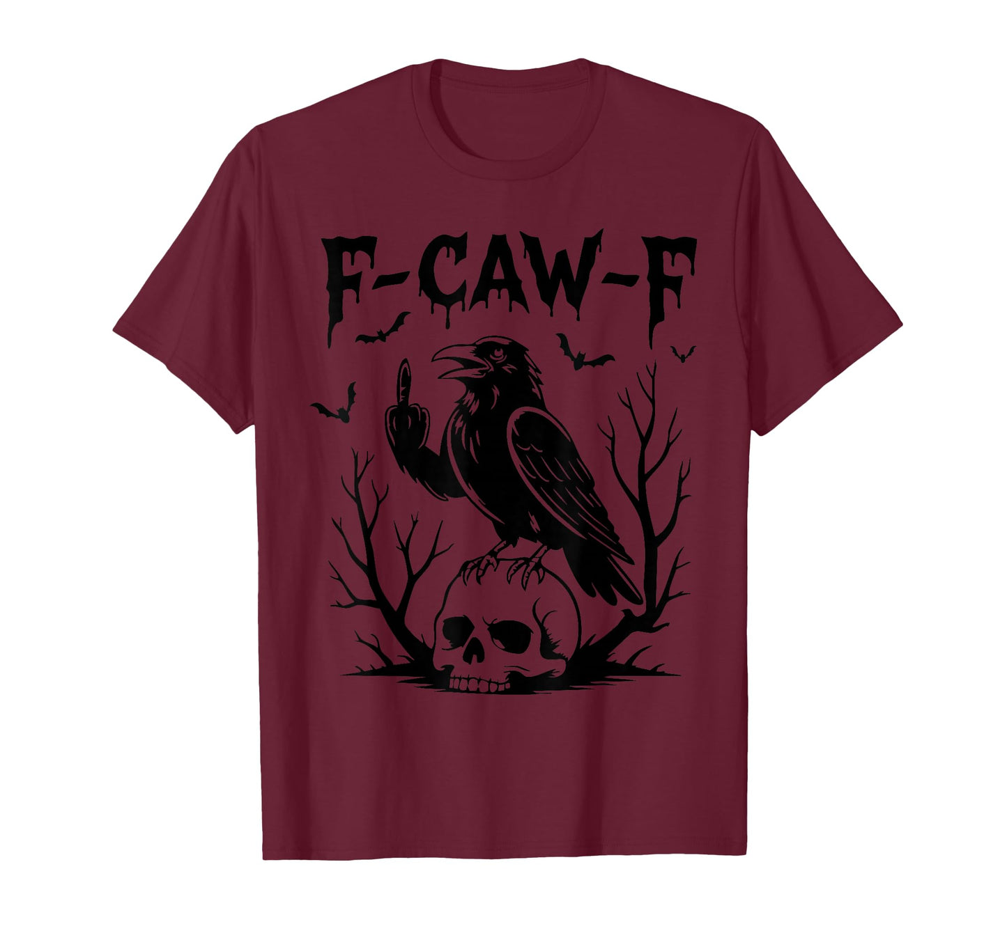 F-Caw-F Funny Black Crow Bird Moon Gothic Adult Humor F cawF T-Shirt