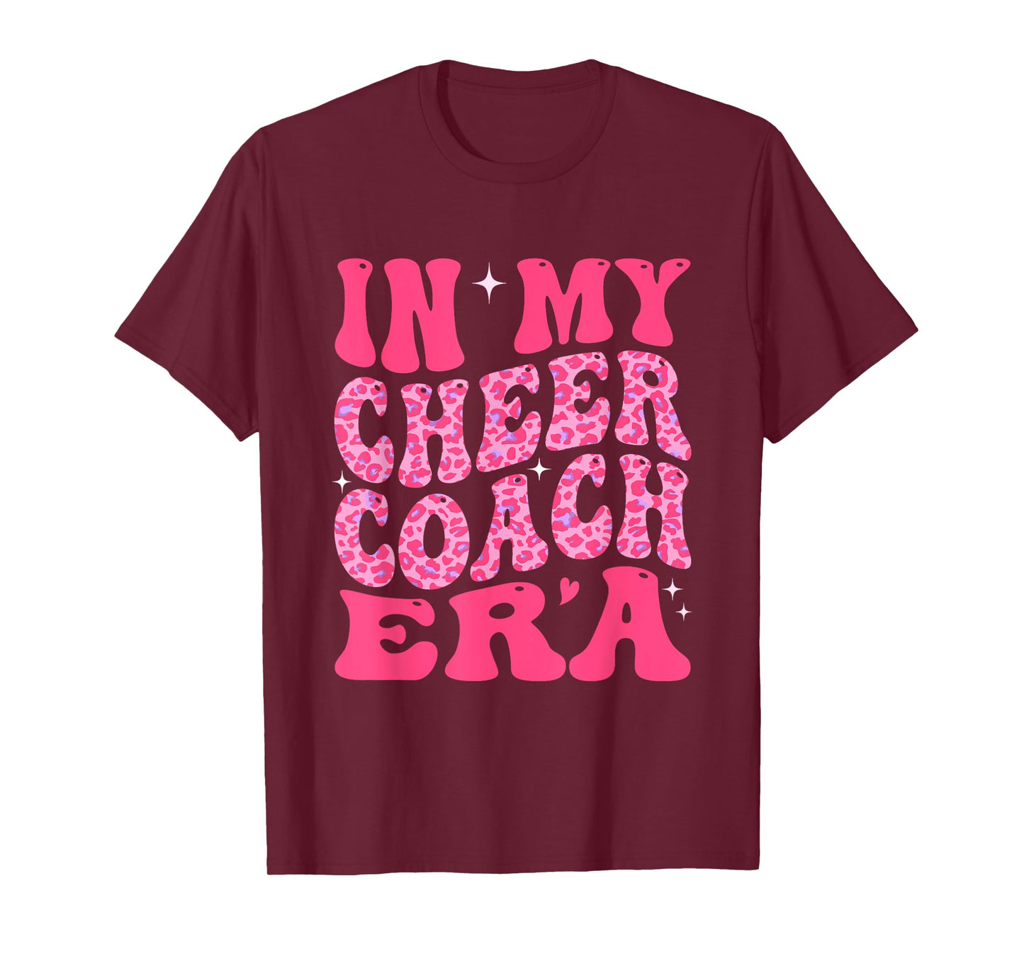 In My Cheer Coach Era Groovy Pink Leopard Women Men T-Shirt