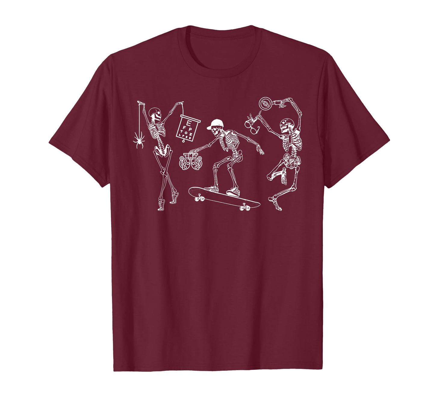 Skeleton Dancing Sight Squad Halloween Optometrist Eye Dr T-Shirt