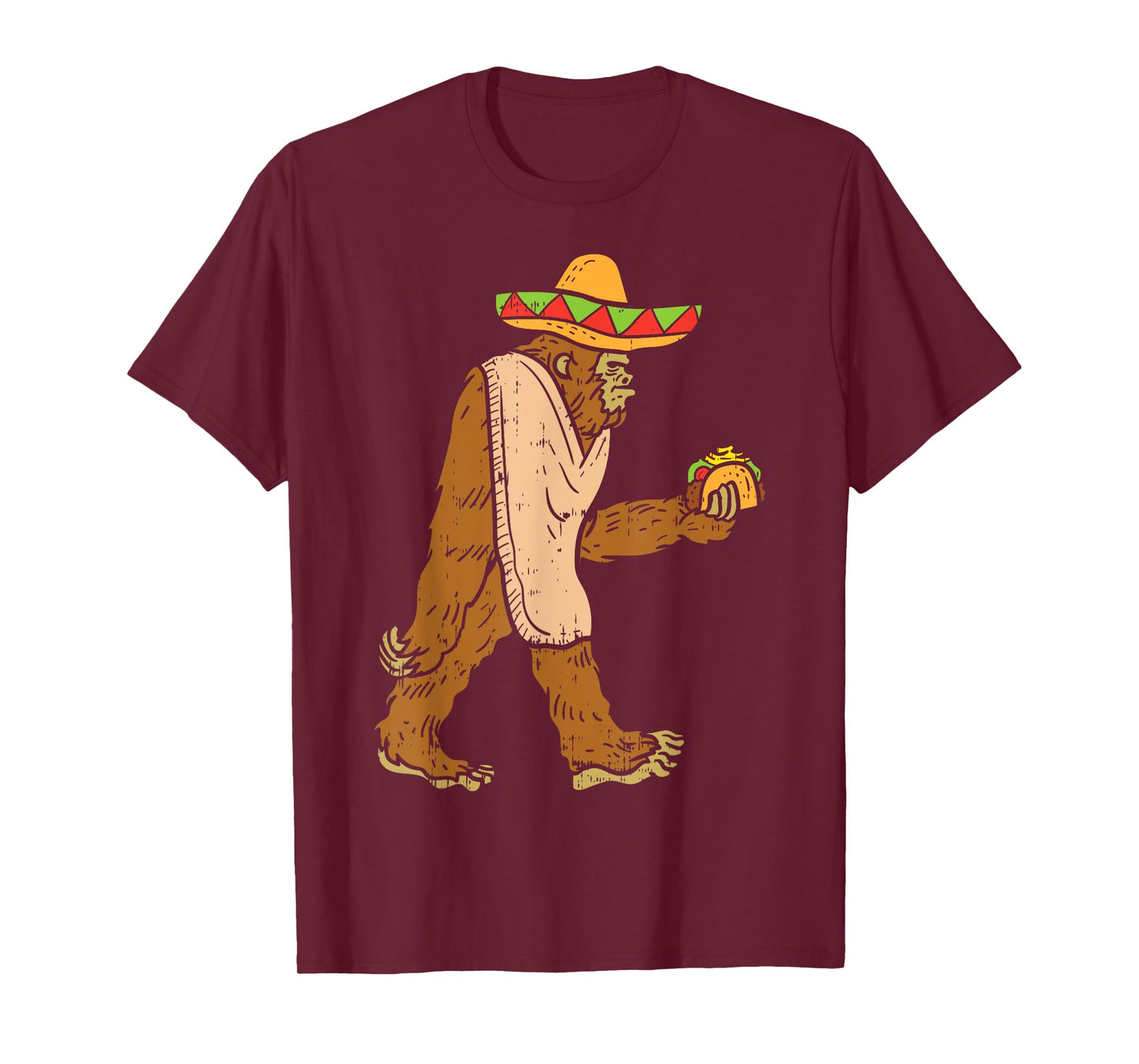 Mexican Bigfoot Sombrero Taco El Squatcho Fun Cinco De Mayo T-Shirt