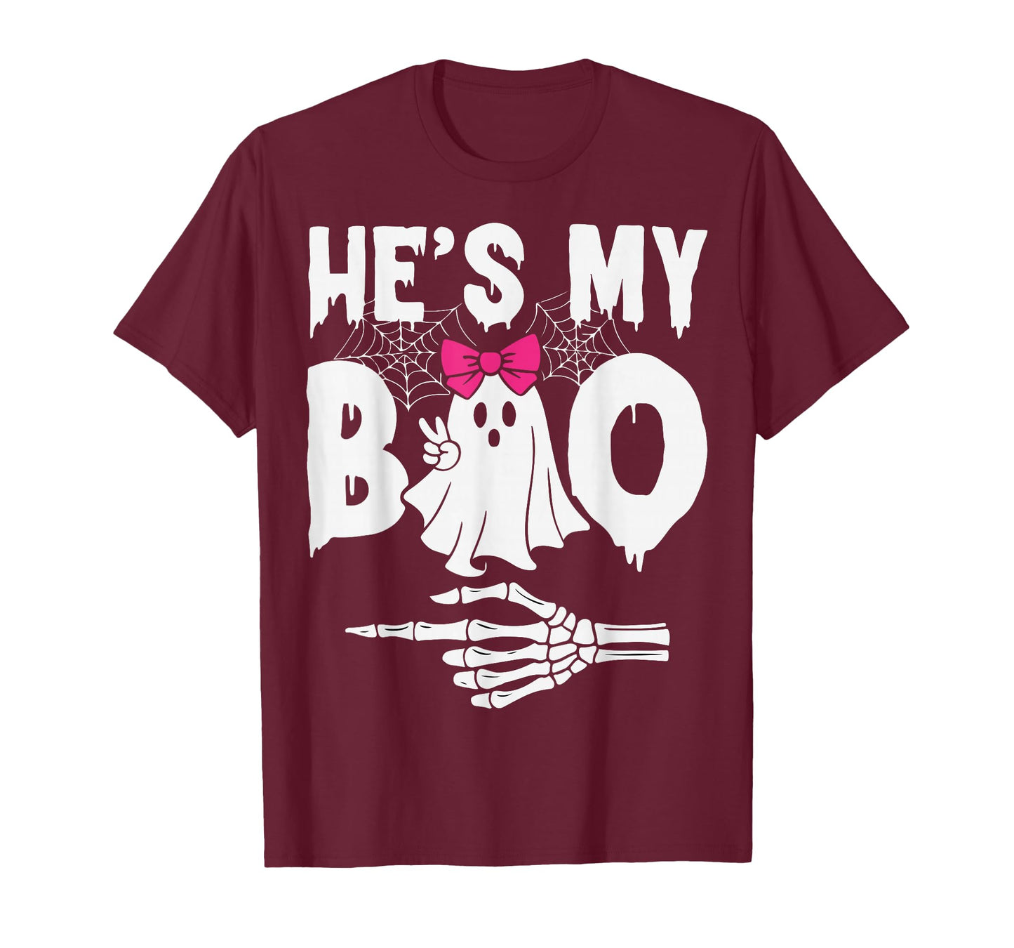 He's My Boo Funny Matching Couples Halloween Ghost Costume T-Shirt