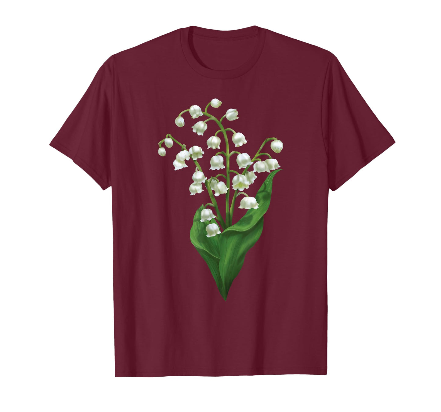 White Lily Of The Valley Spring Flower Watercolor T-Shirt