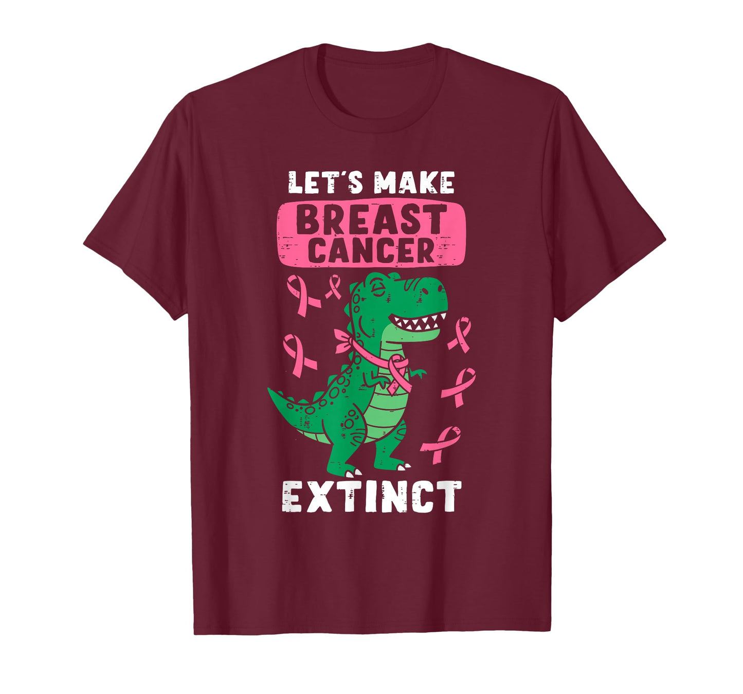 Lets Make Breast Cancer Extinct Pink Dinosaur Kids Boys T-Shirt