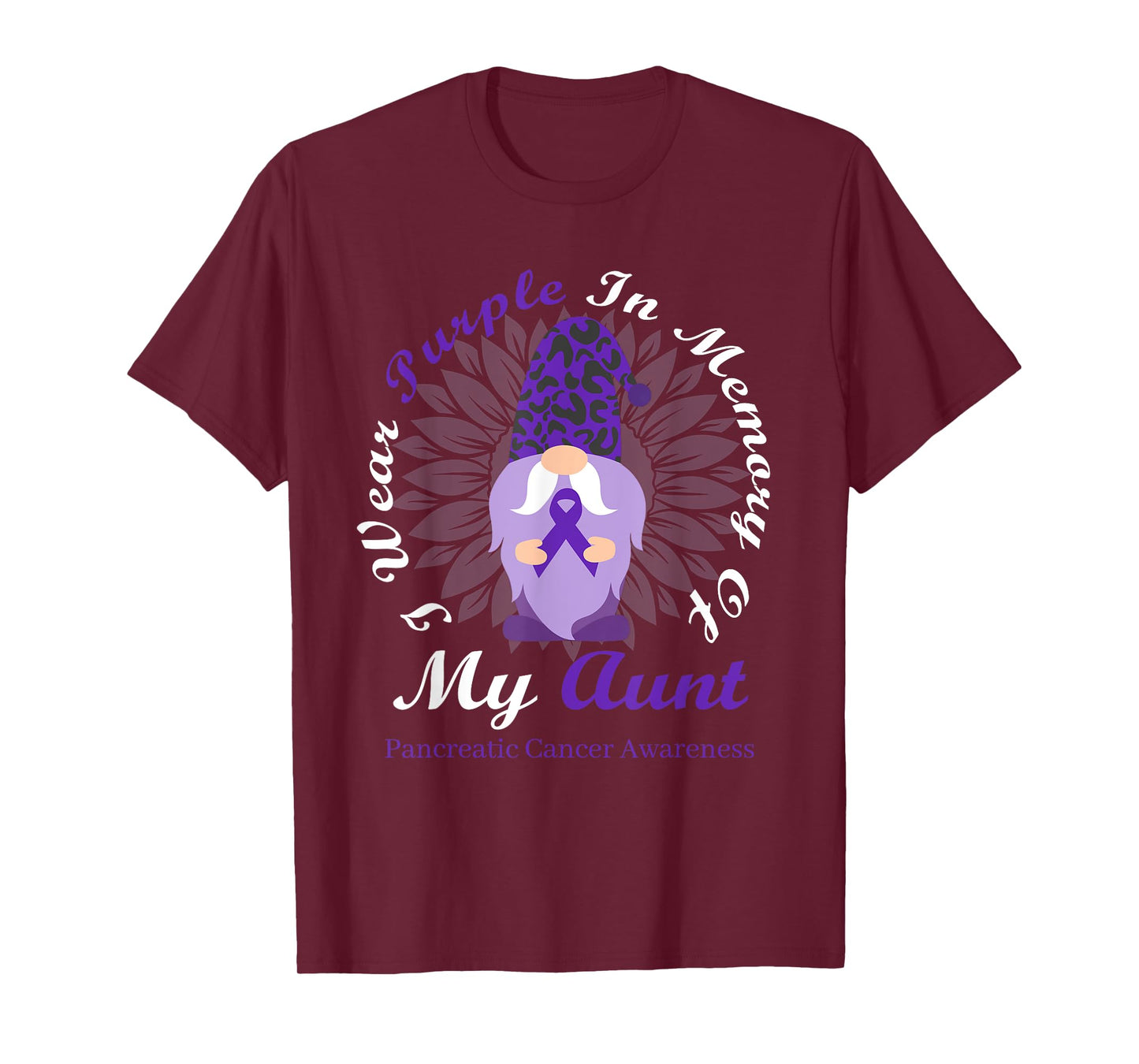 I Wear Purple In Memory Of My Aunt Pancreatic Cancer T-Shirt