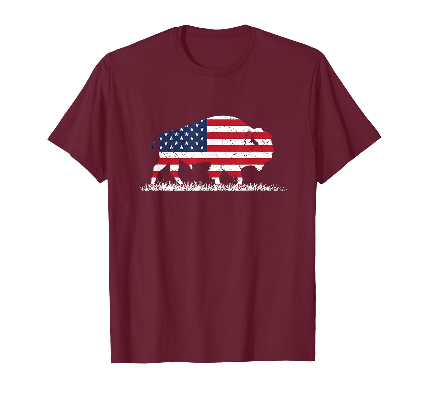 US Flag Buffalo Wildlife Animal Gift Buffalo T-Shirt