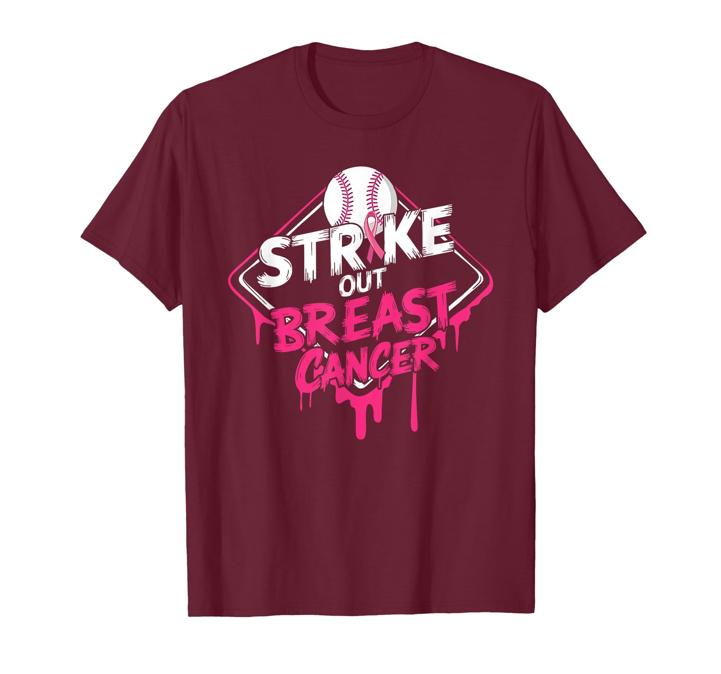 Strike Out Breast Cancer Baseball Breast Cancer Awareness T-Shirt