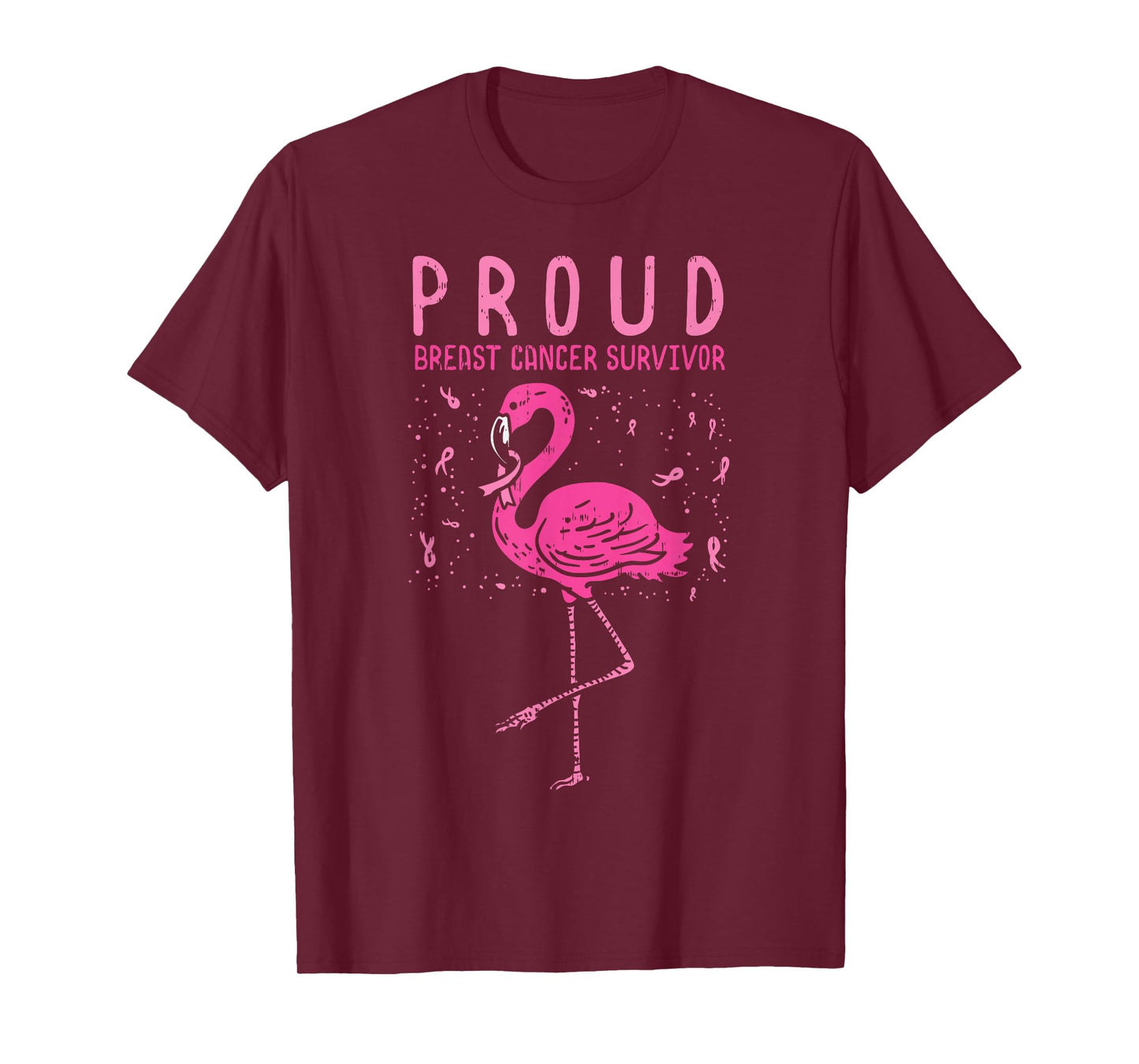 Proud Survivor Flamingo Pink Breast Cancer Awareness Gift T-Shirt