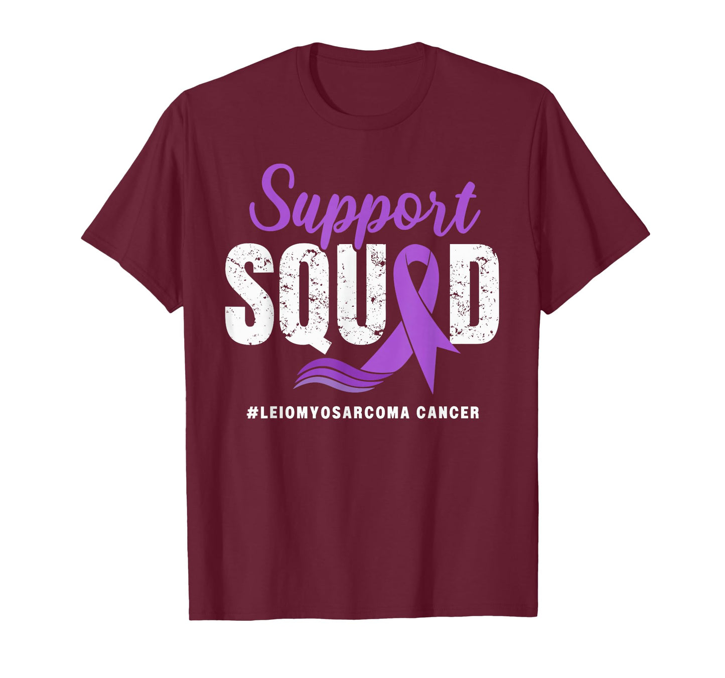 Leiomyosarcoma Cancer Support Squad Purple awareness Ribbon T-Shirt