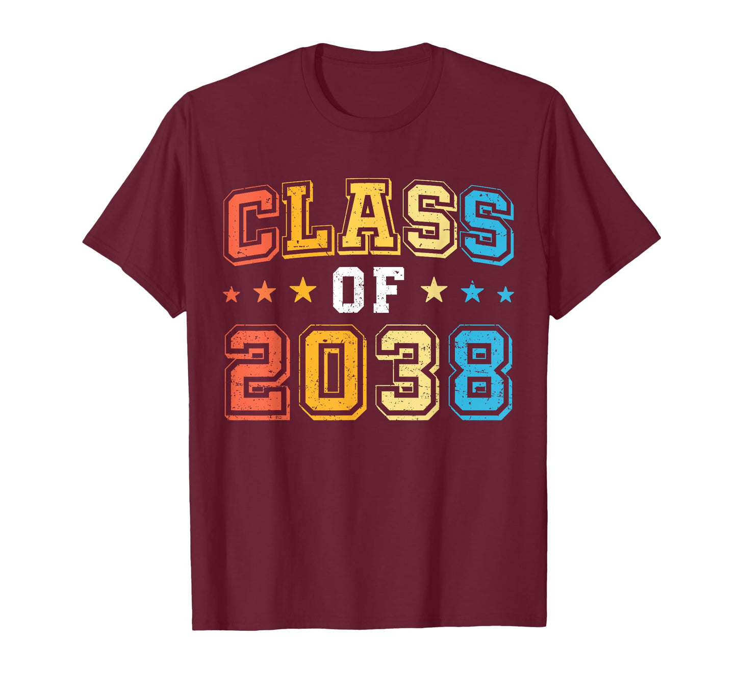 Class of 2038 Retro First Day of Kindergarten Kids Teachers T-Shirt