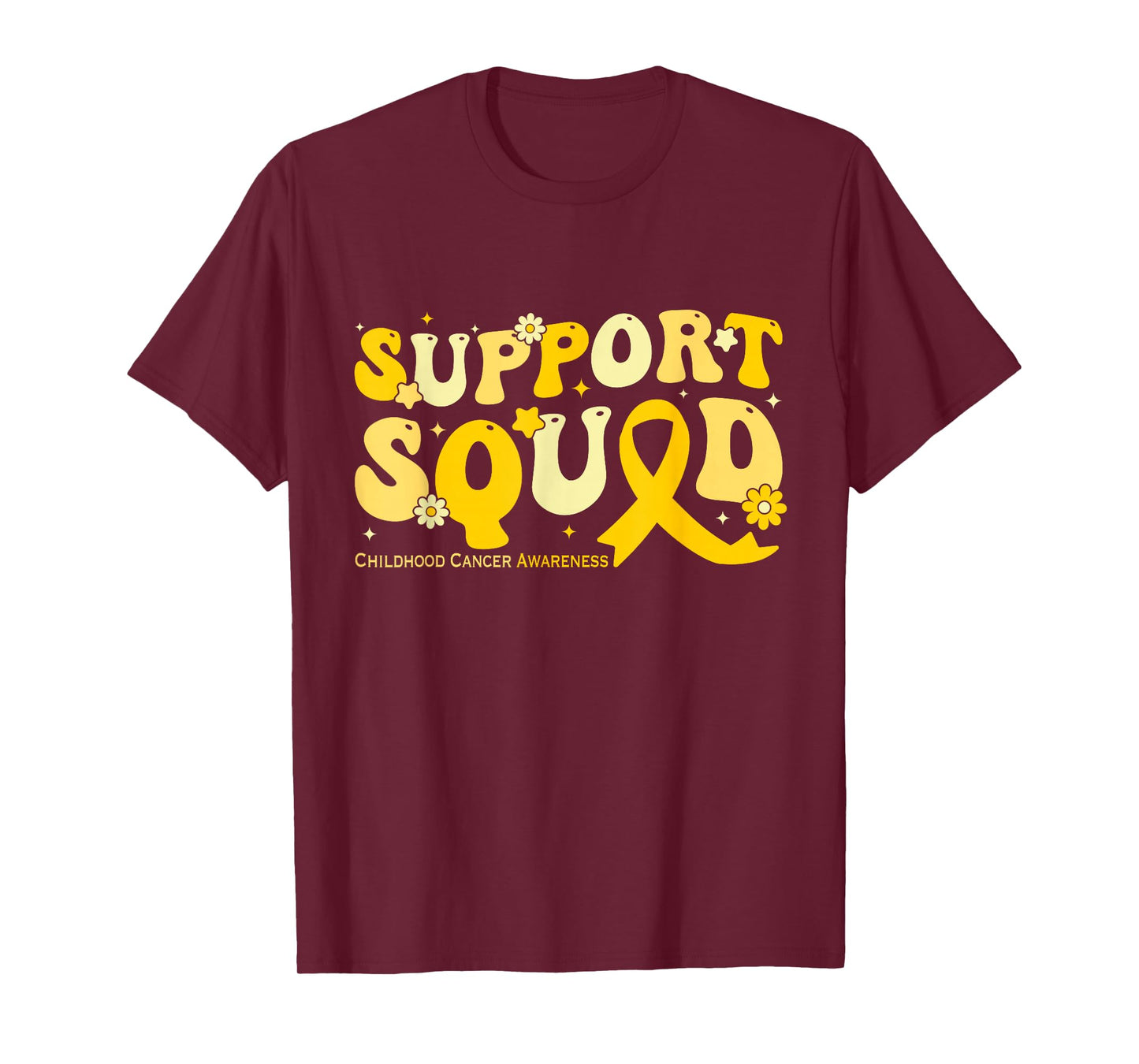 Support Squad Gold Ribbon Childhood Cancer Awareness T-Shirt