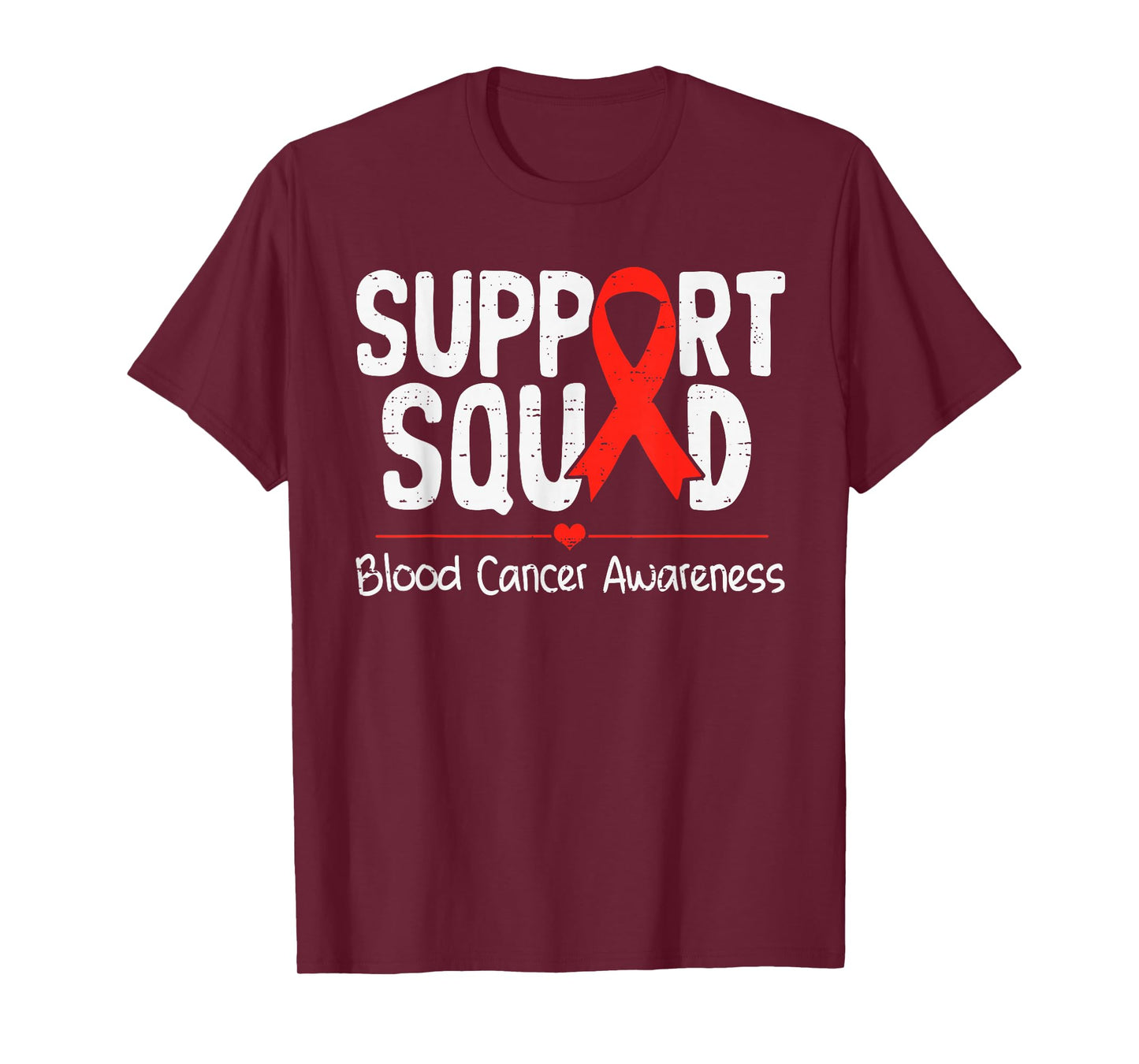 Support Blood Cancer Awareness Ribbon Red Men Women Kids T-Shirt