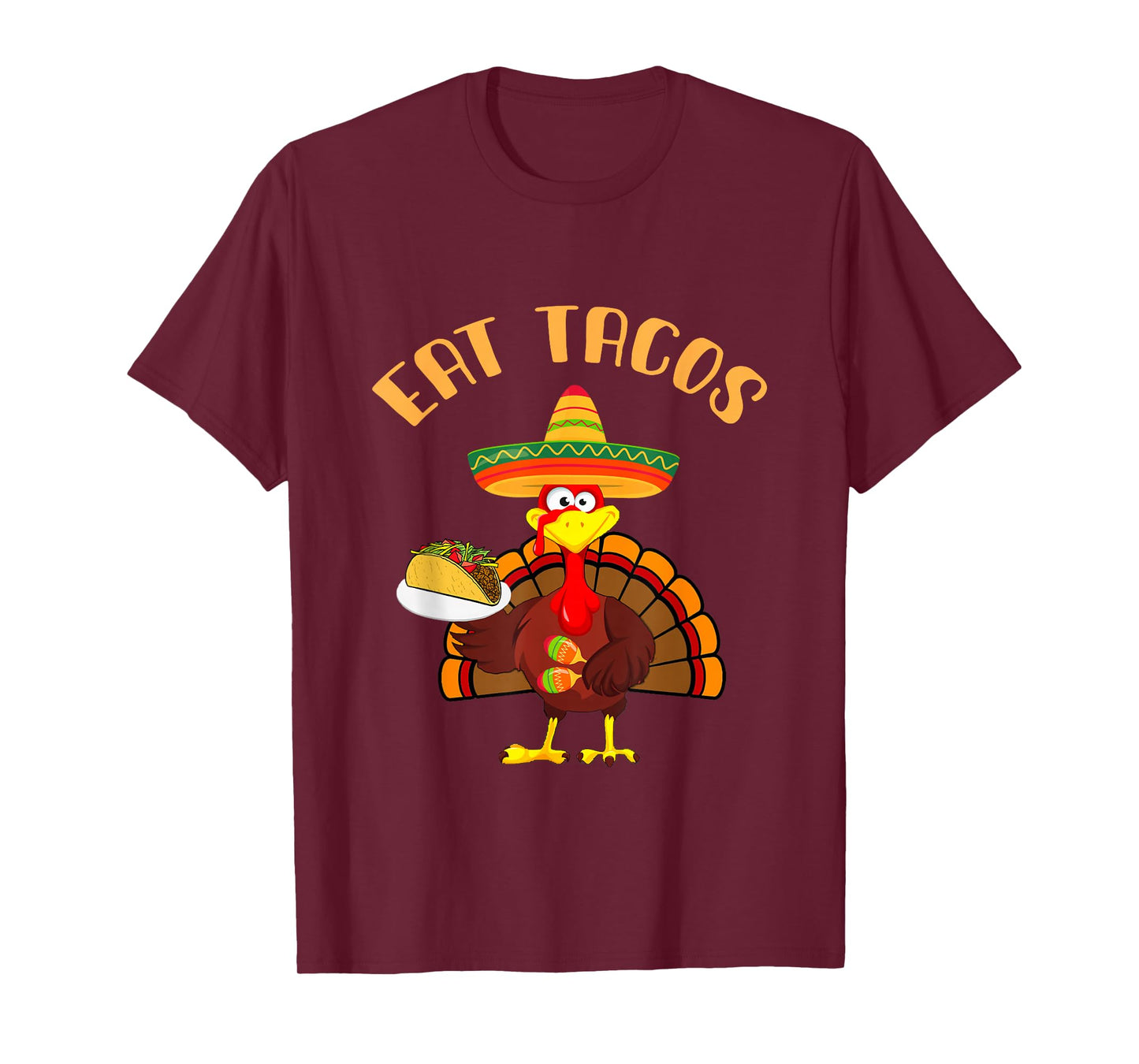Thanksgiving Turkey eat Tacos Funny Boys Kids Turkey Day T-Shirt