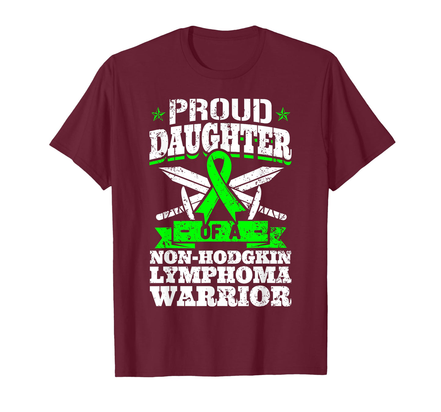 Non-Hodgkin Lymphoma Daughter Proud Daughter T-Shirt - Black, Women's, Small, Short Sleeve, Classic Fit, Crew Neck, Modern, Graphic Design (Awareness Ribbon), Non-Hodgkin Lymphoma Awareness