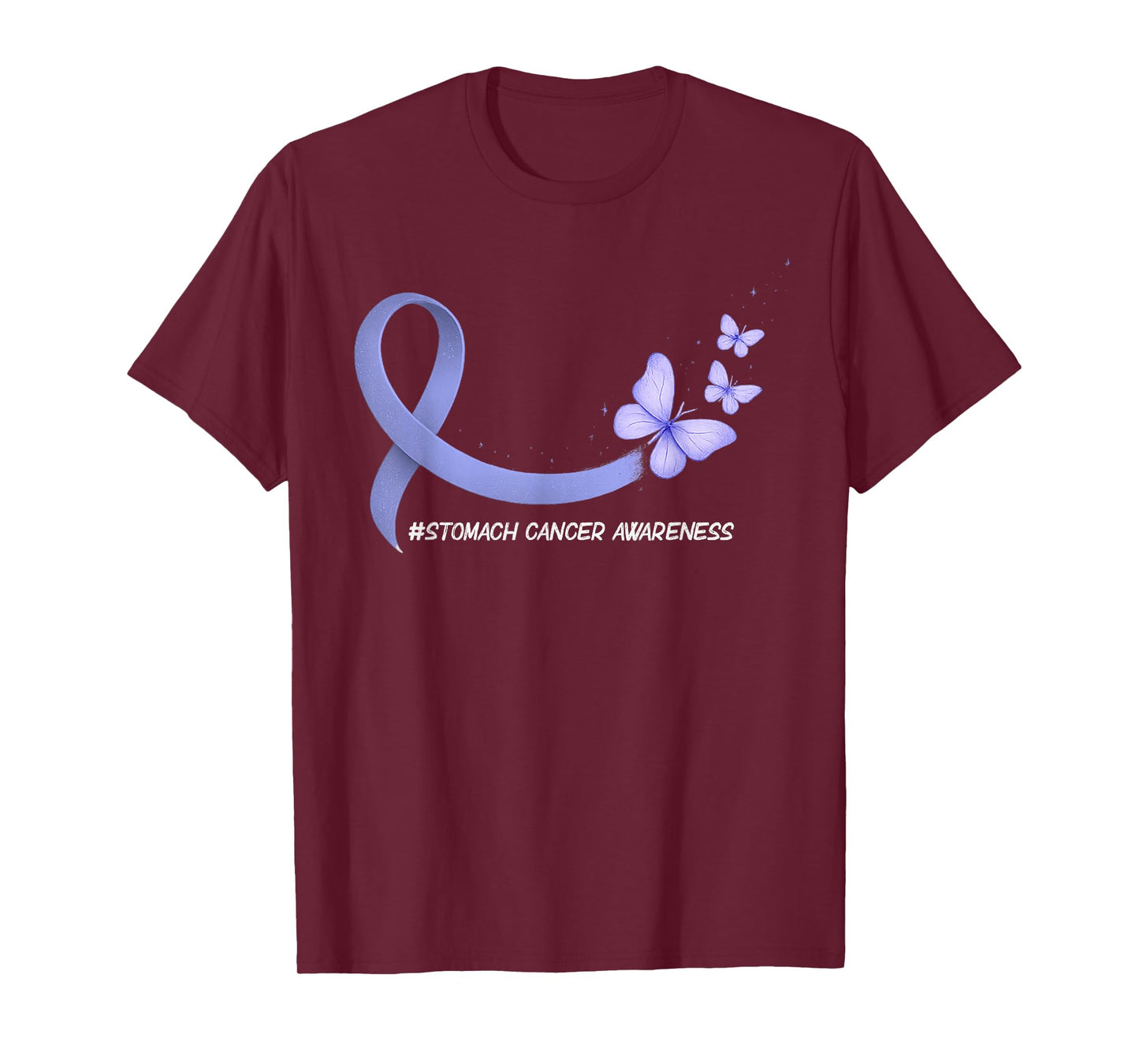 Stomach Cancer Awareness Ribbon Periwinkle Blue Womens Girls T-Shirt